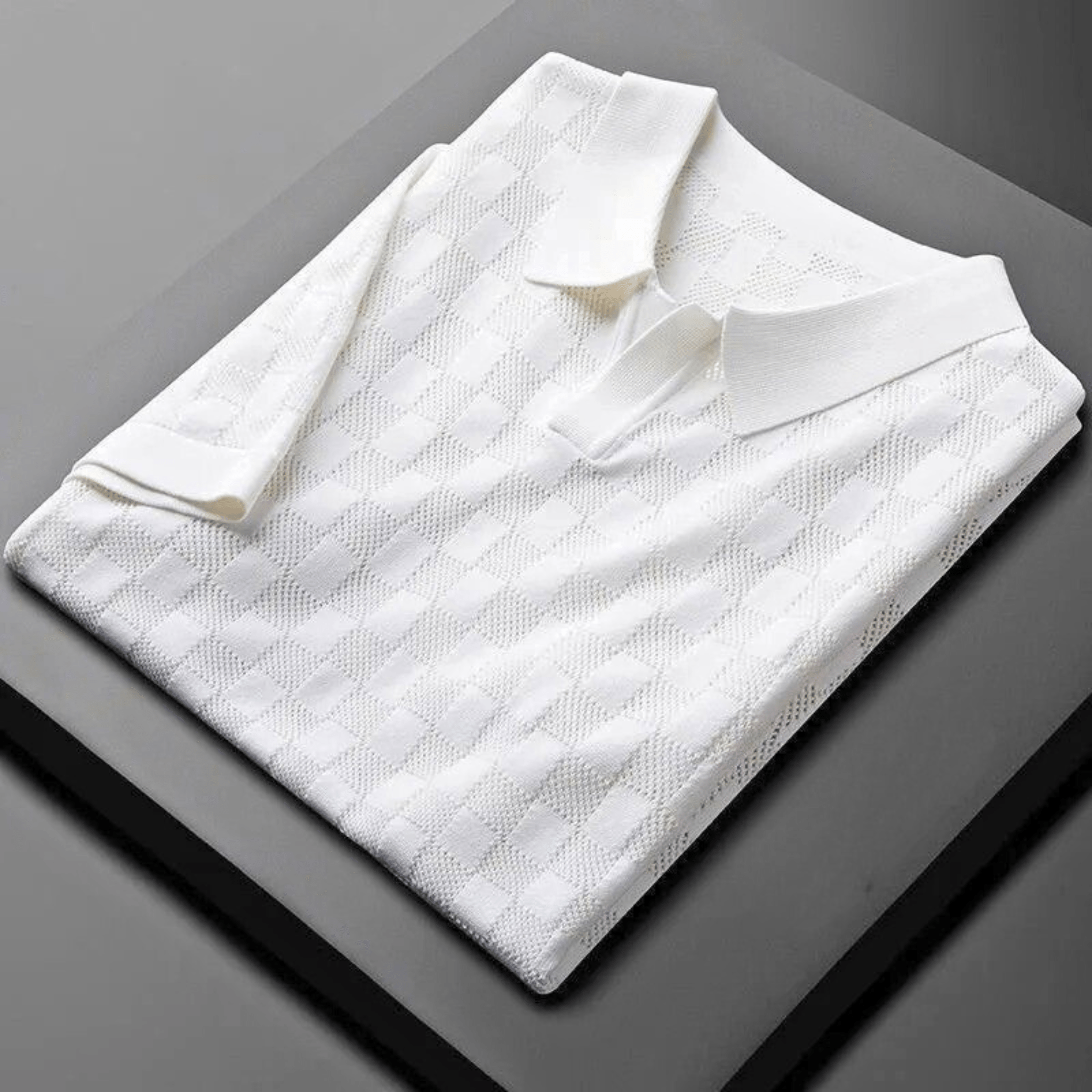 Plaid Ice Silk Polo Shirt