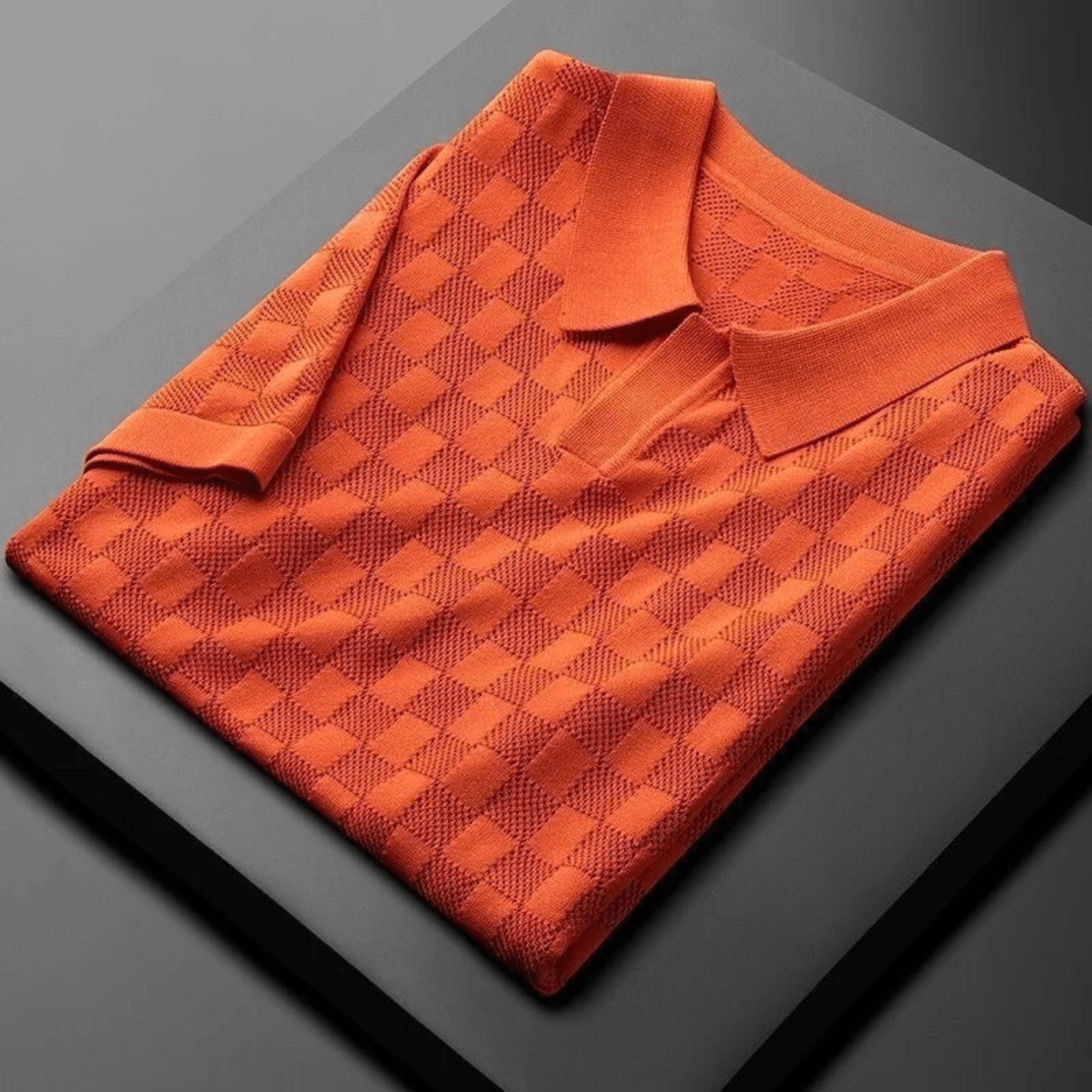 Plaid Ice Silk Polo Shirt