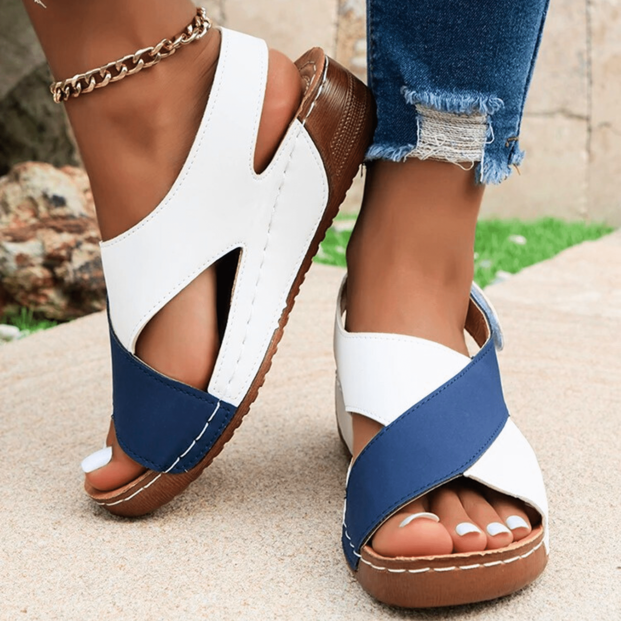 Two-Toned Leather Sandals