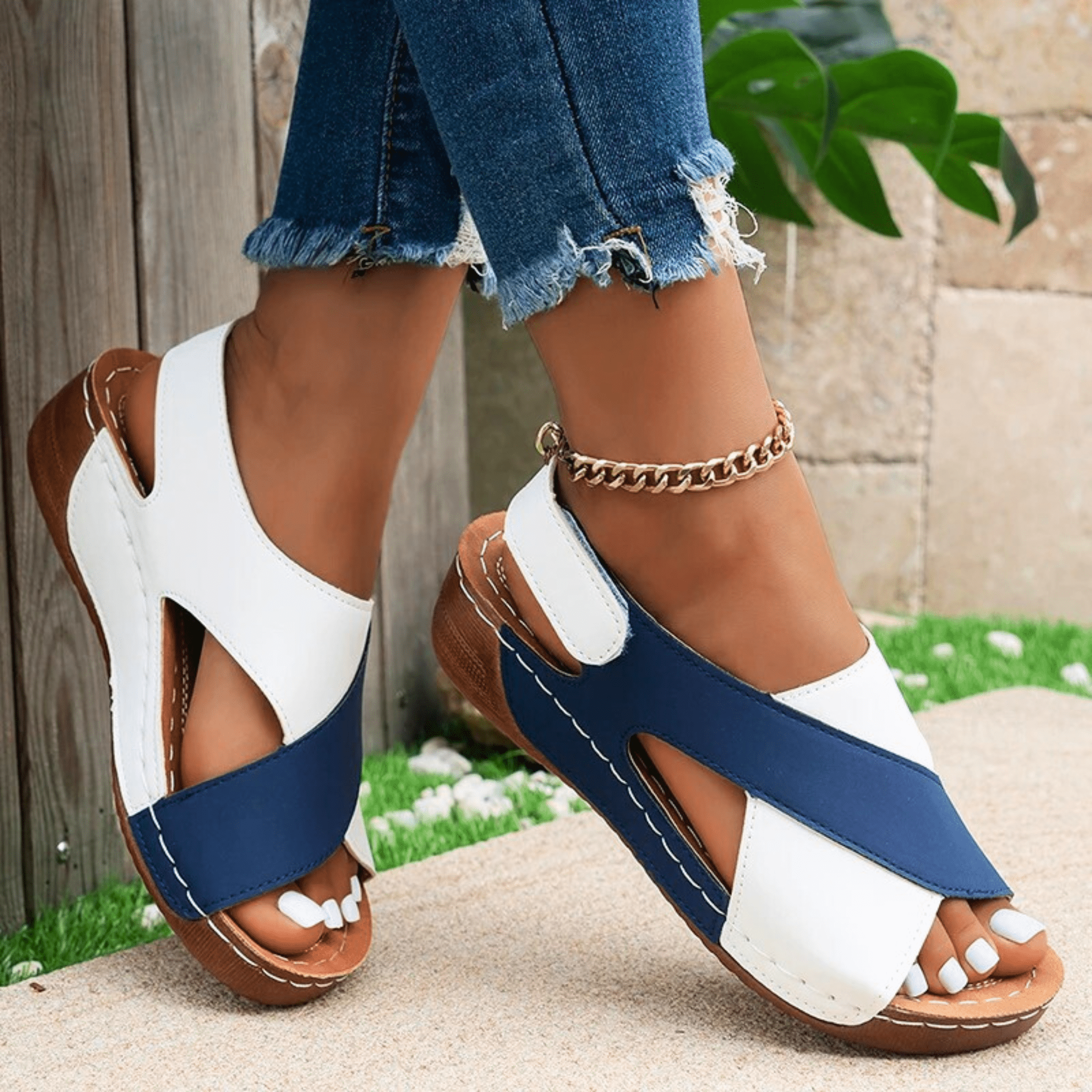 Two-Toned Leather Sandals