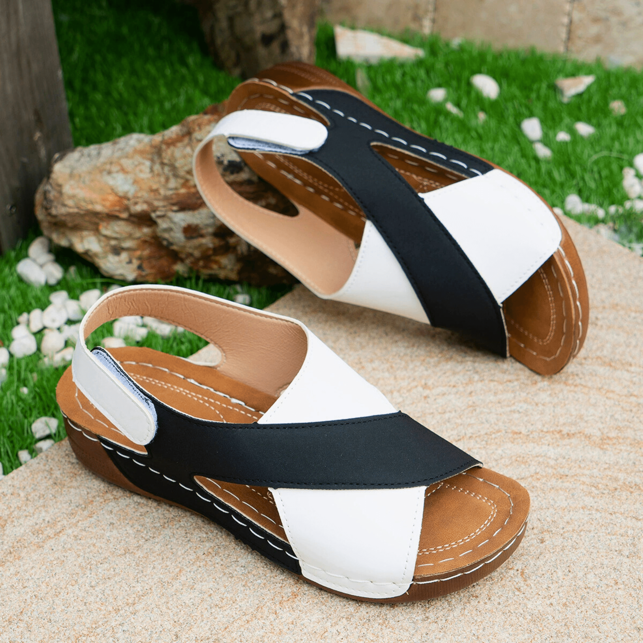 Two-Toned Leather Sandals