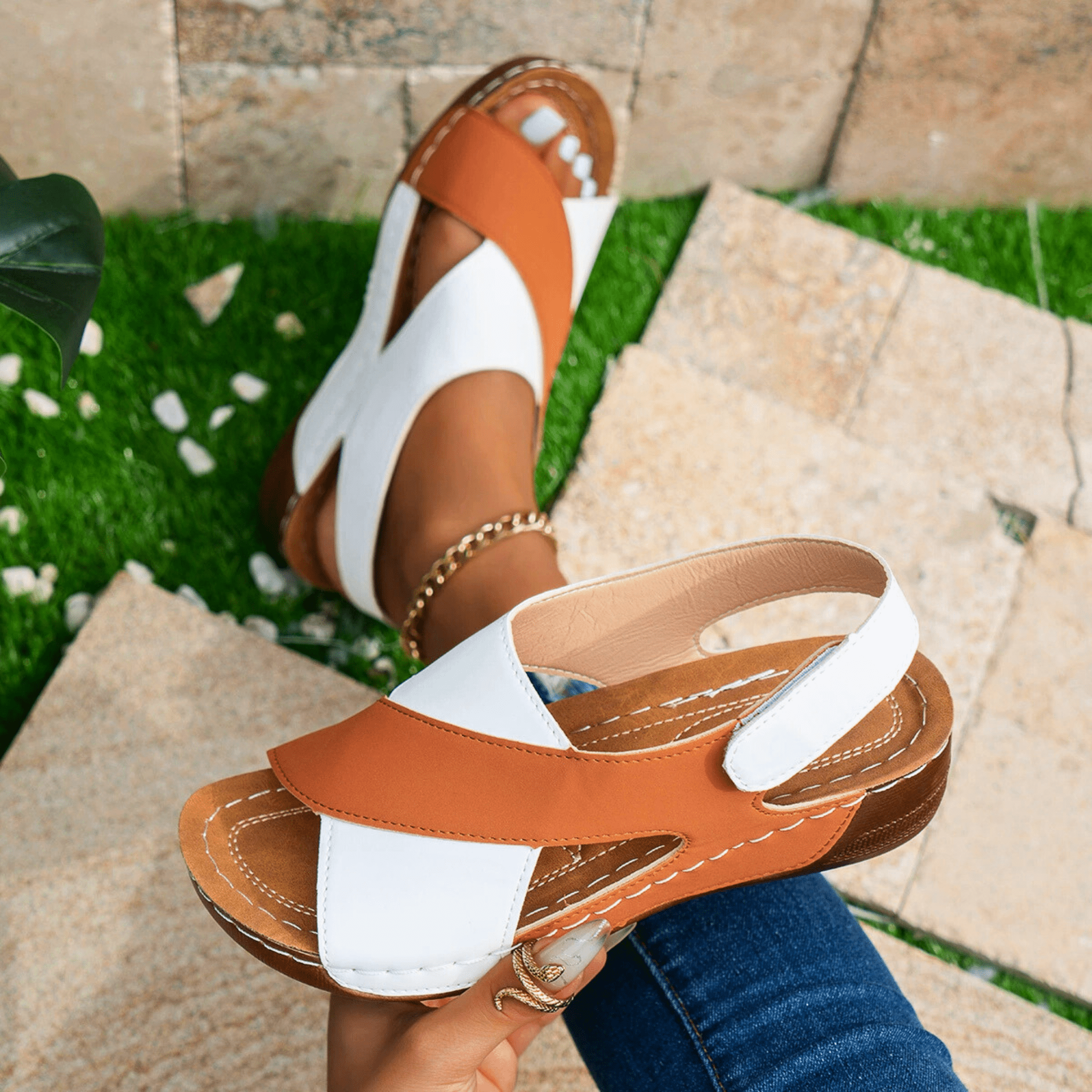 Two-Toned Leather Sandals