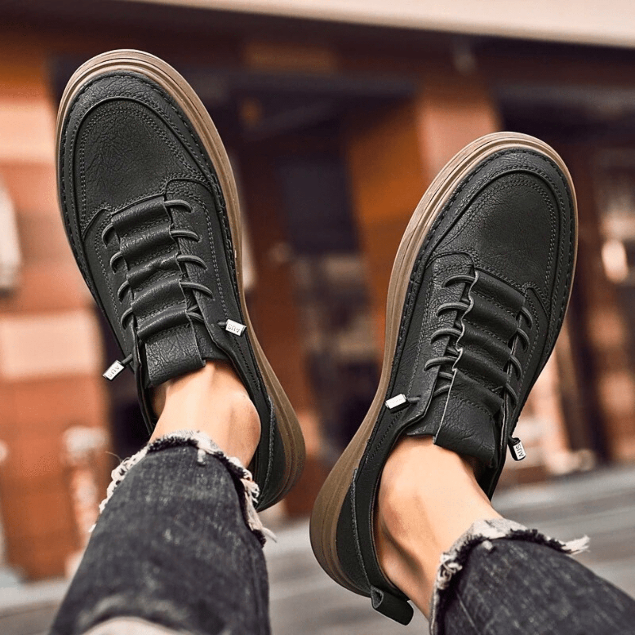 Vulcanized Genuine Leather Sneakers