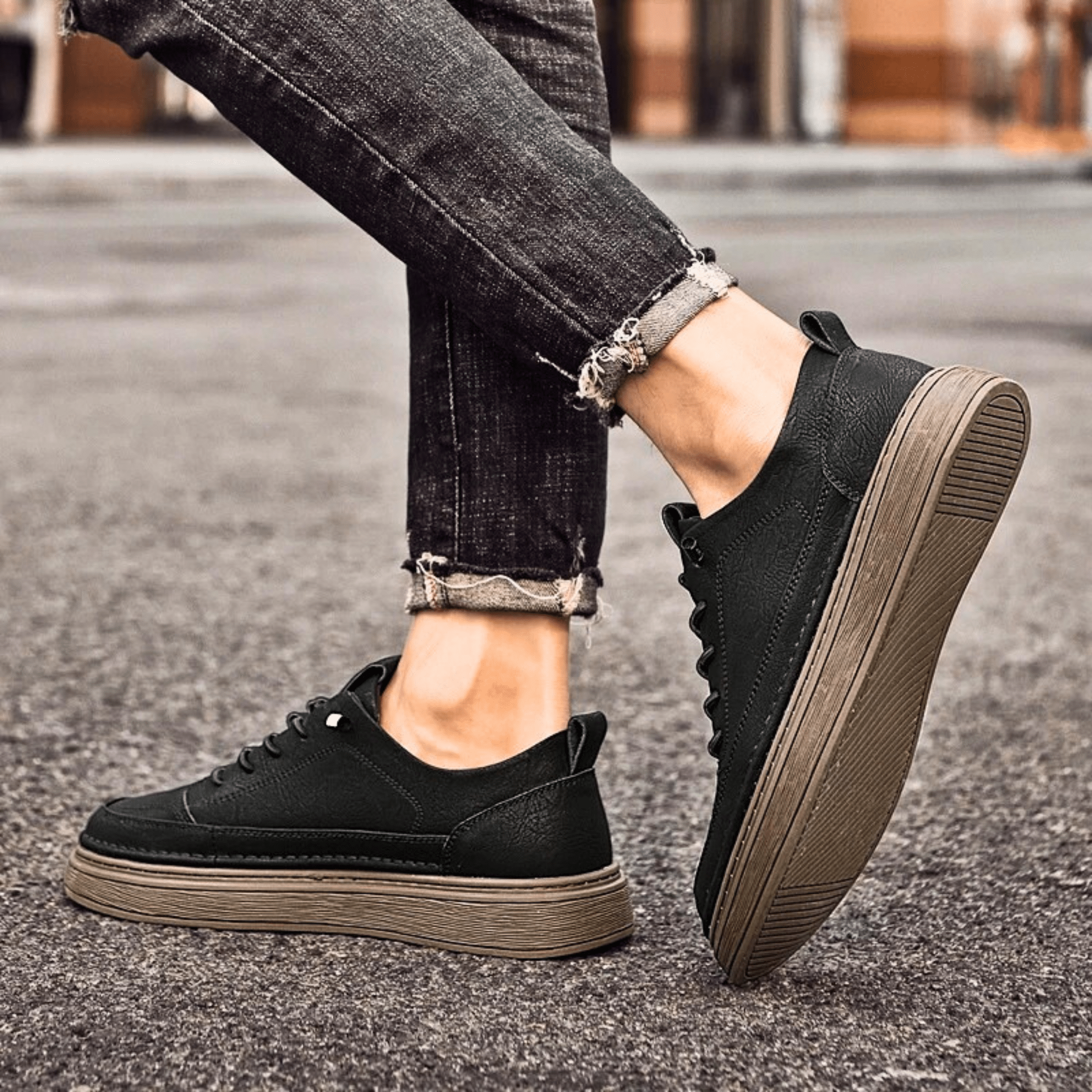 Vulcanized Genuine Leather Sneakers