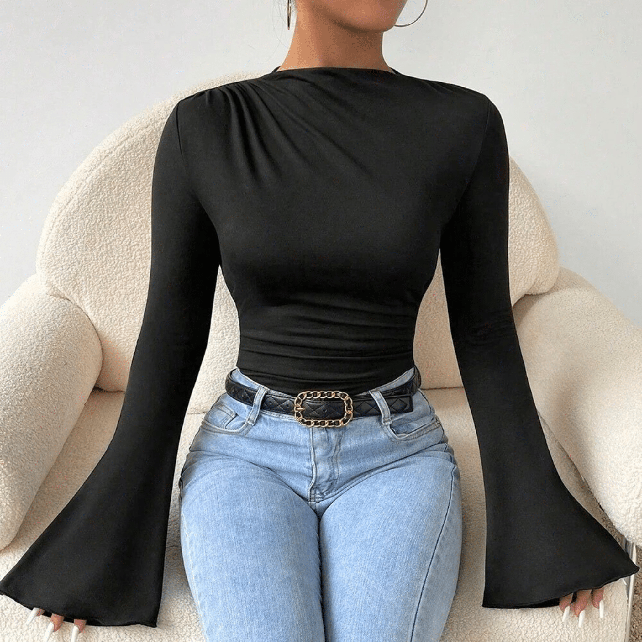 Glow Bell-Sleeve Bodysuit