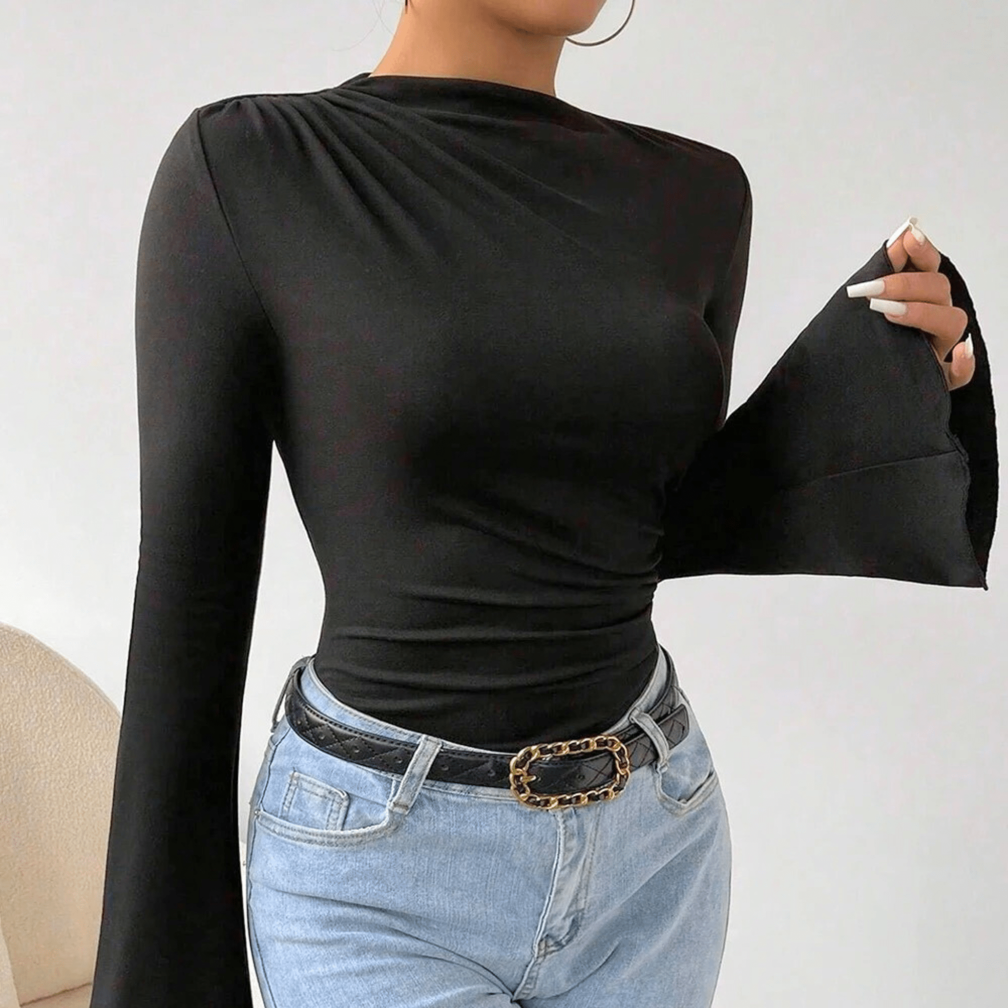 Glow Bell-Sleeve Bodysuit