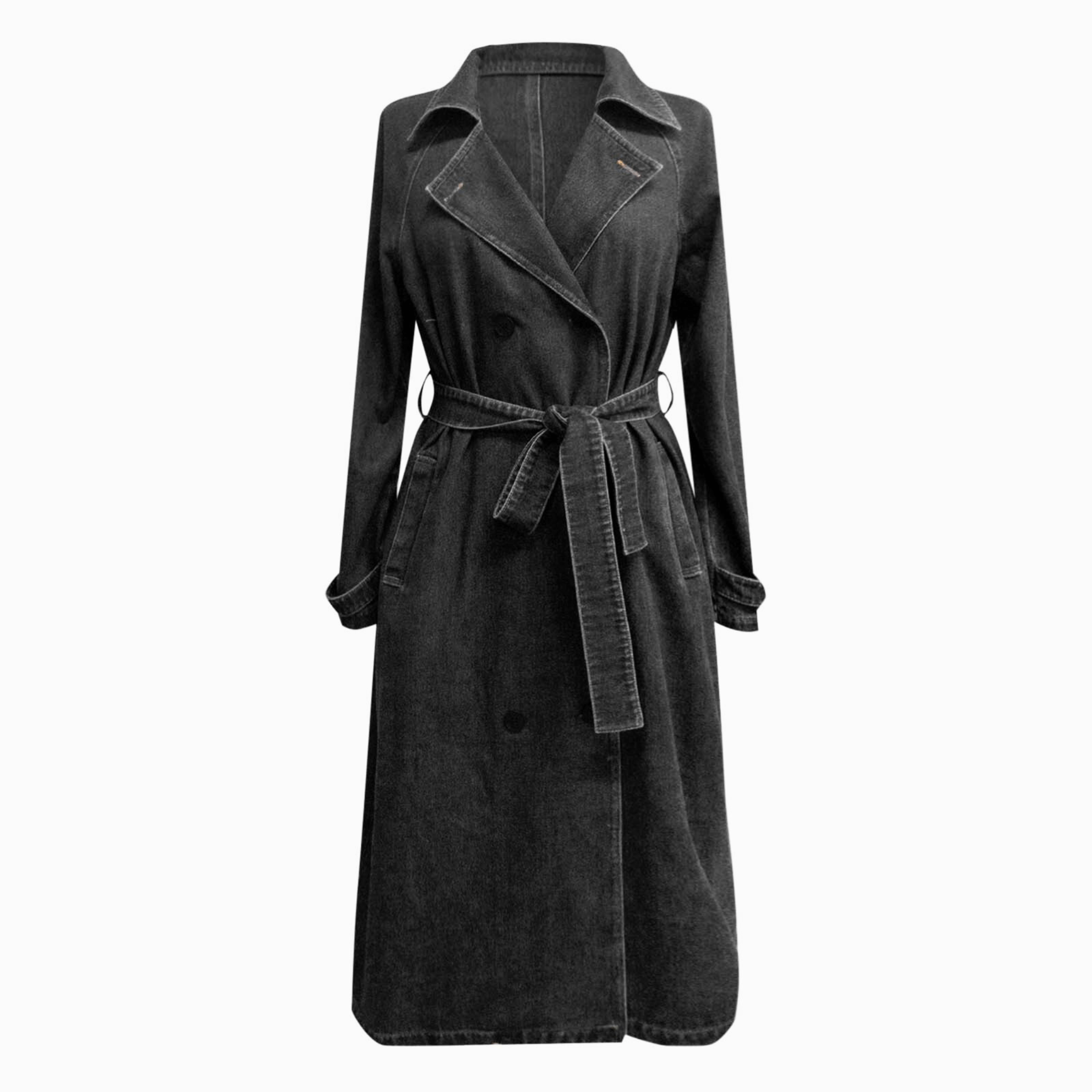 VivaBelle Denim Trench Coat