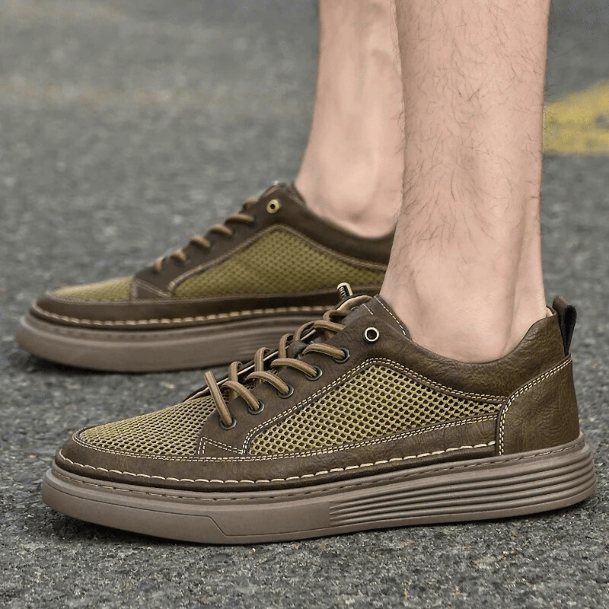 AirMesh Genuine Leather Sneakers