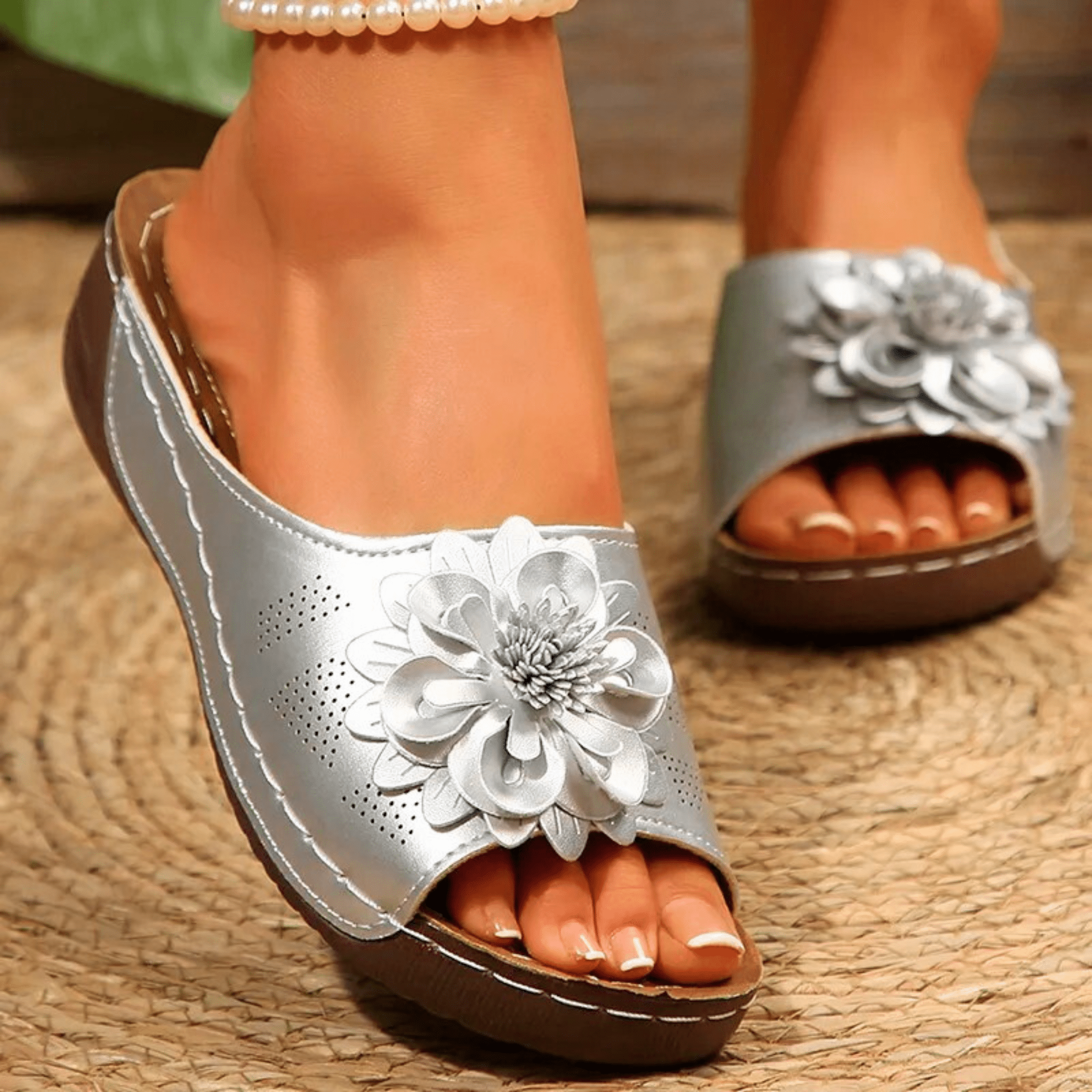 Blossom Wedge Sandals