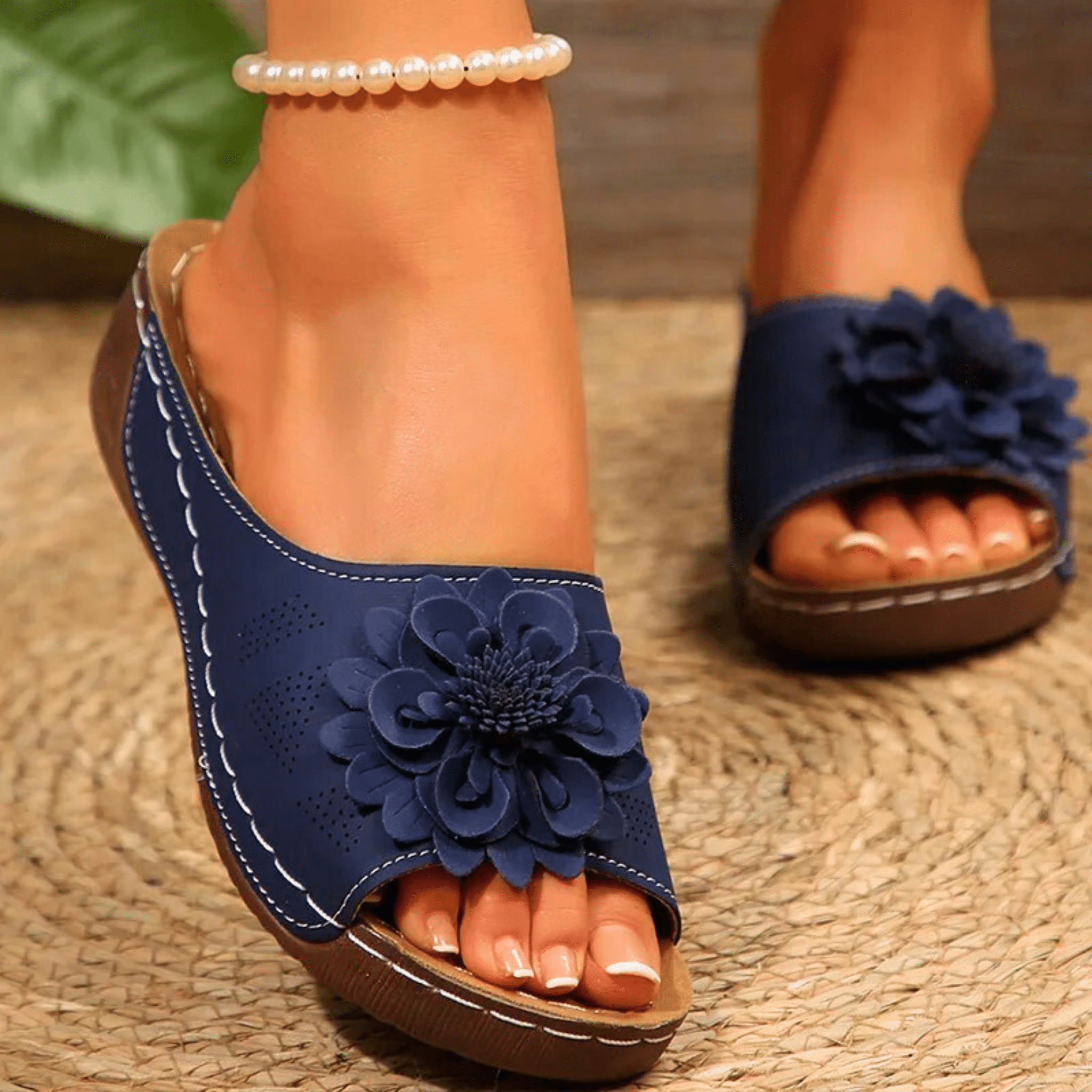Blossom Wedge Sandals