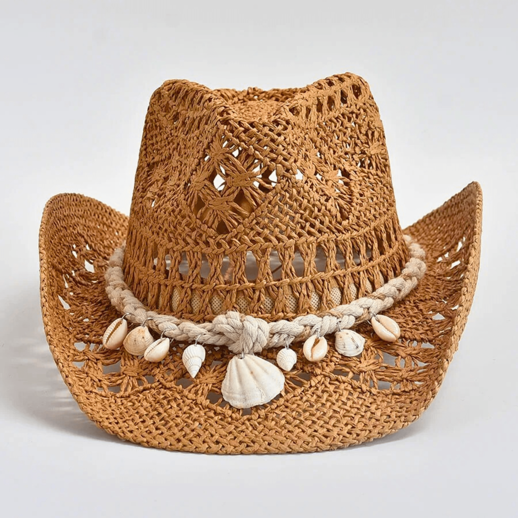 Boho Seashell Straw Hat