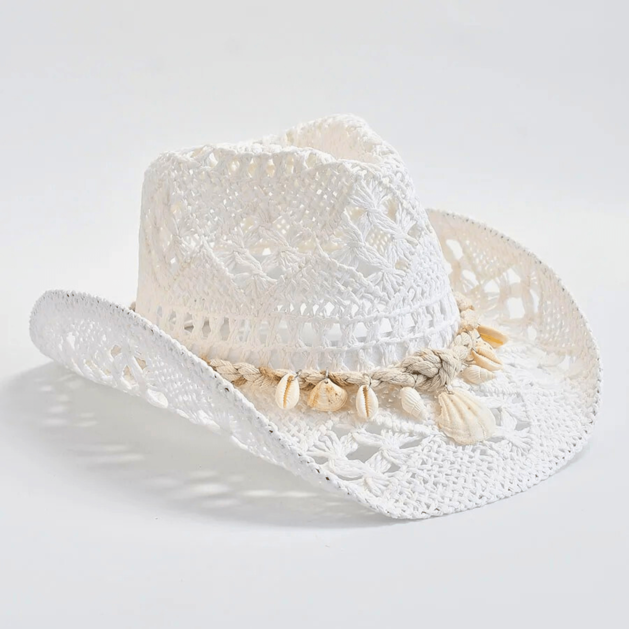 Boho Seashell Straw Hat