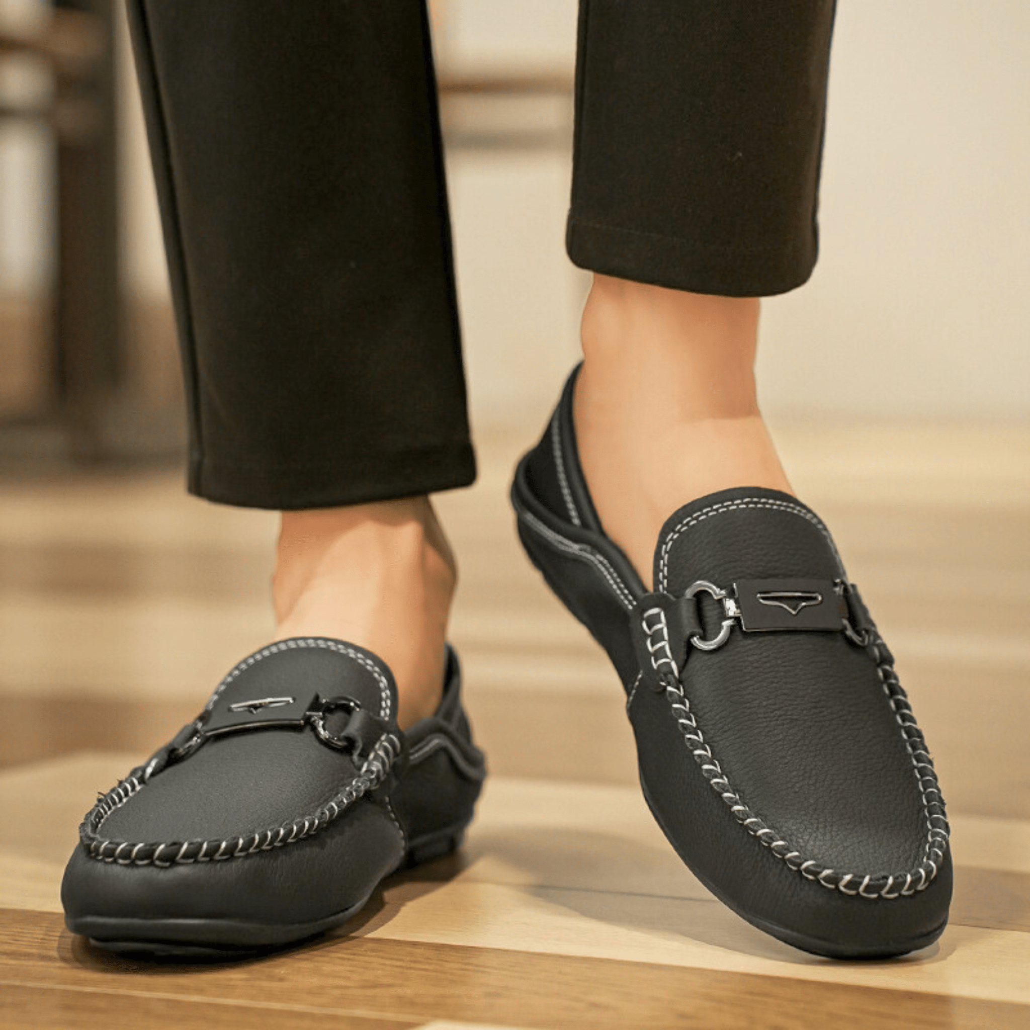Buckle Genuine Leather Loafers