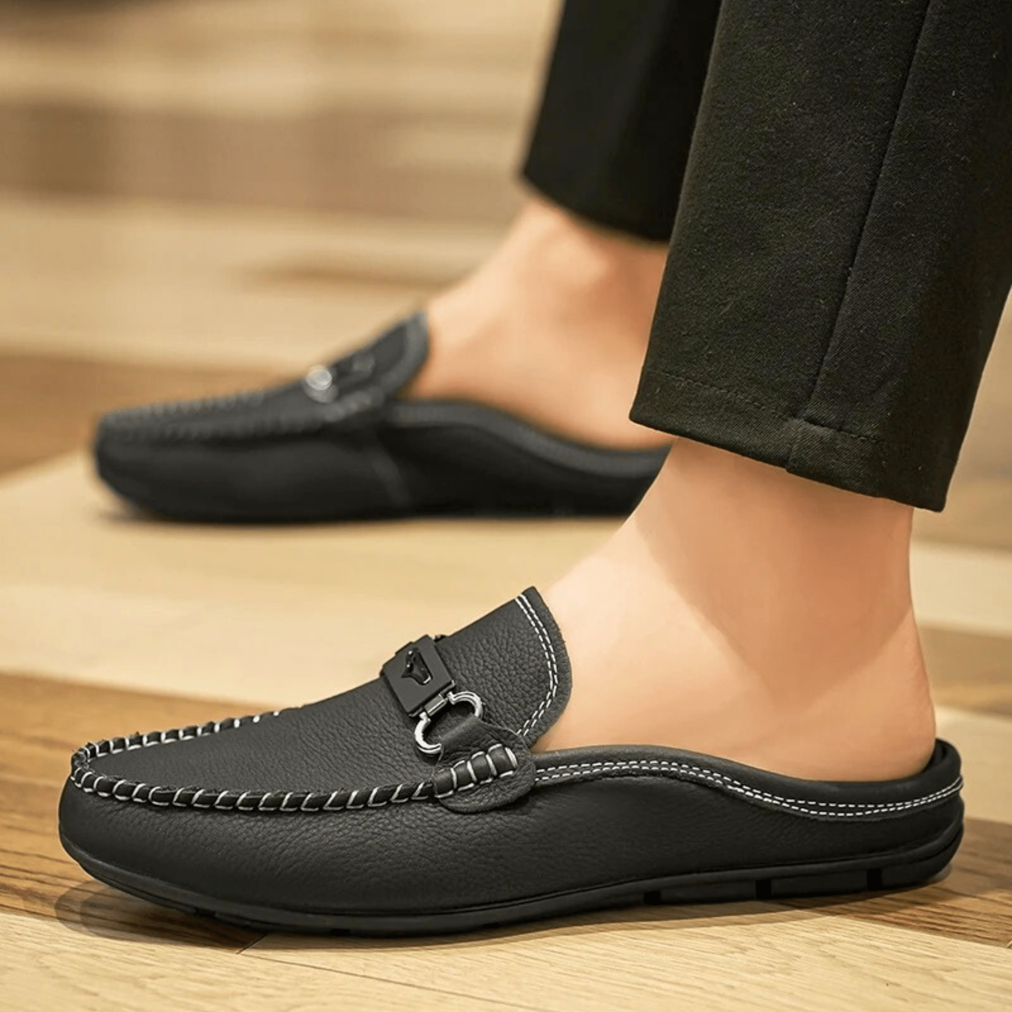 Buckle Genuine Leather Loafers