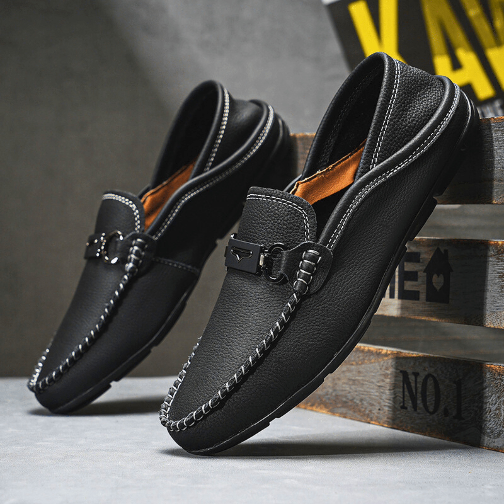 Buckle Genuine Leather Loafers