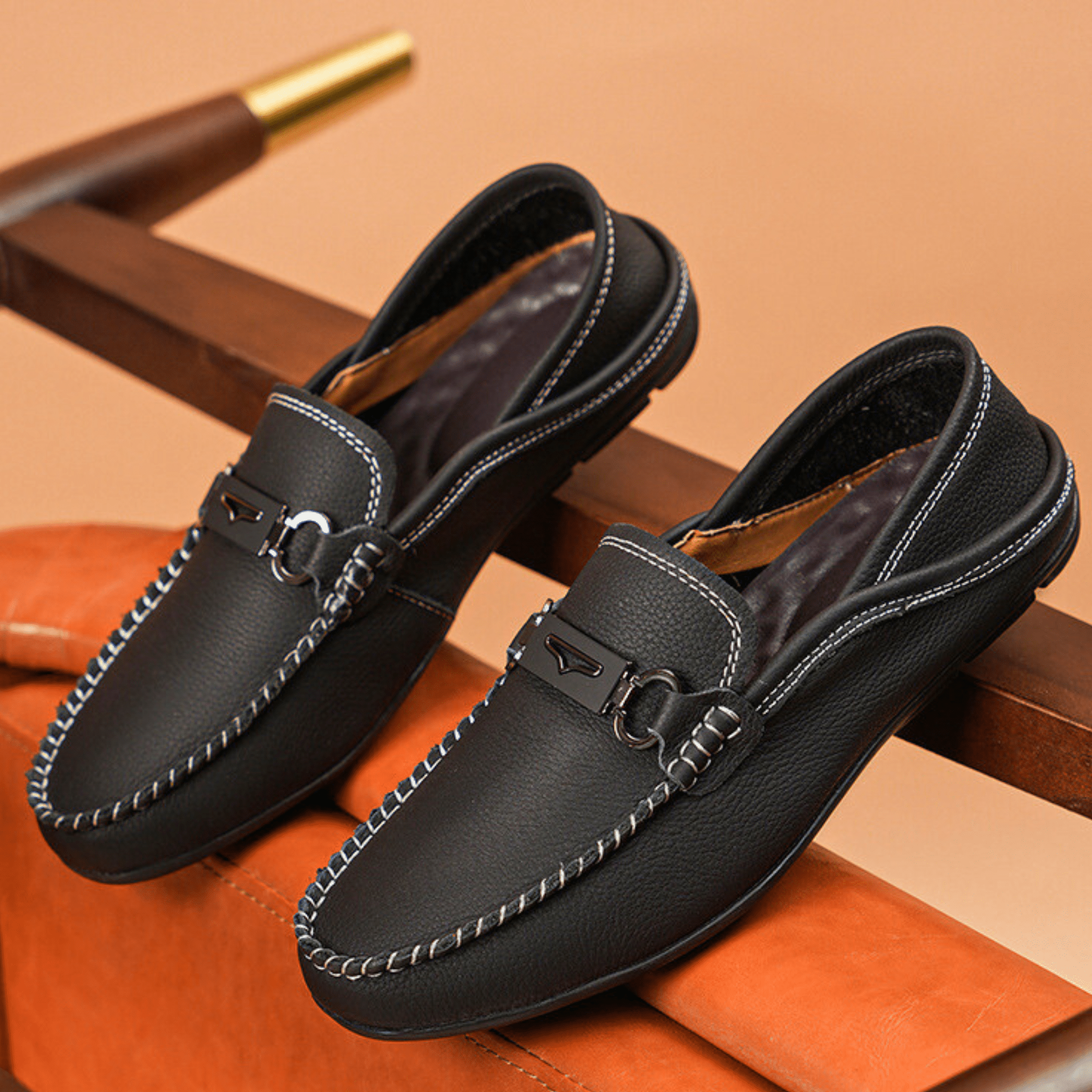 Buckle Genuine Leather Loafers