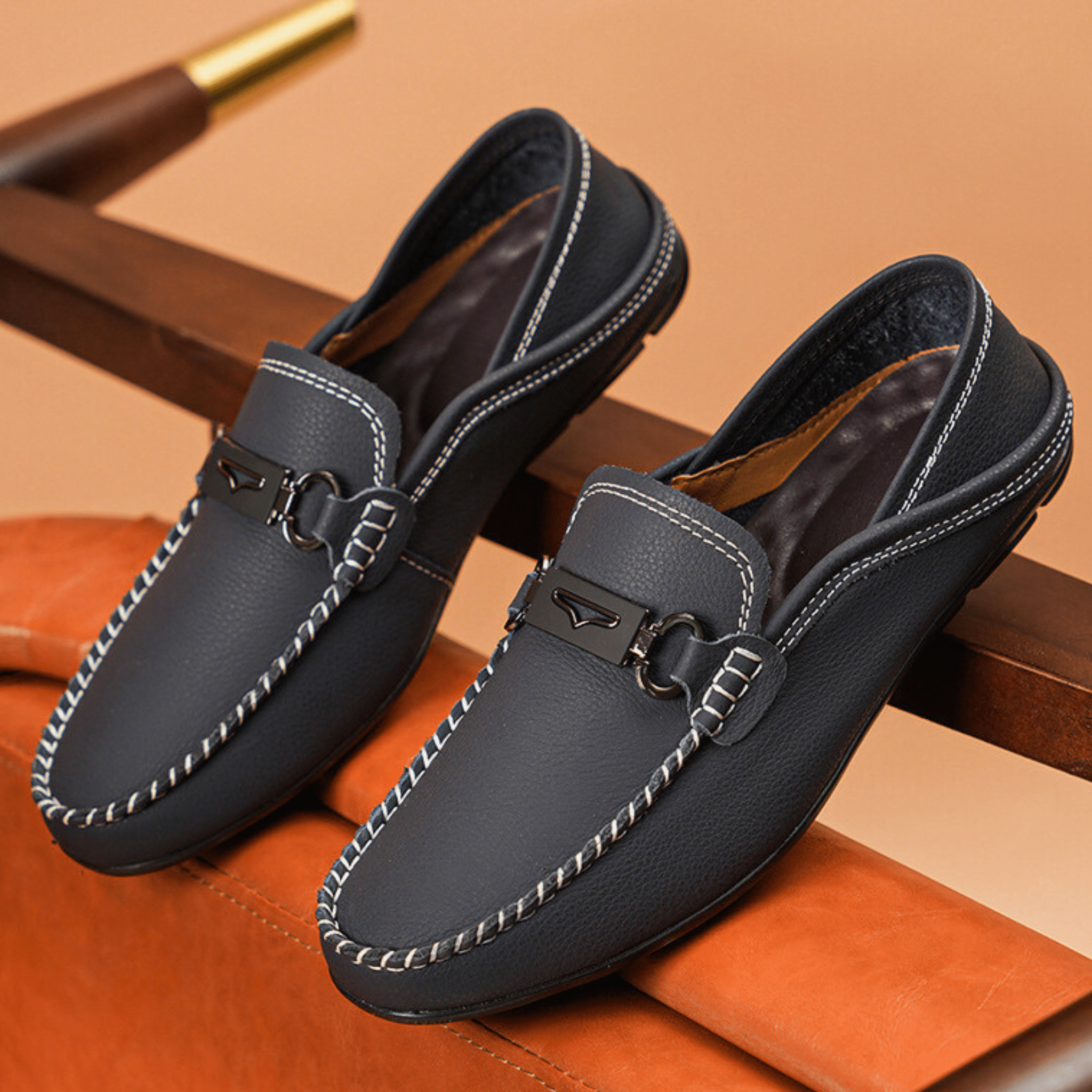 Buckle Genuine Leather Loafers