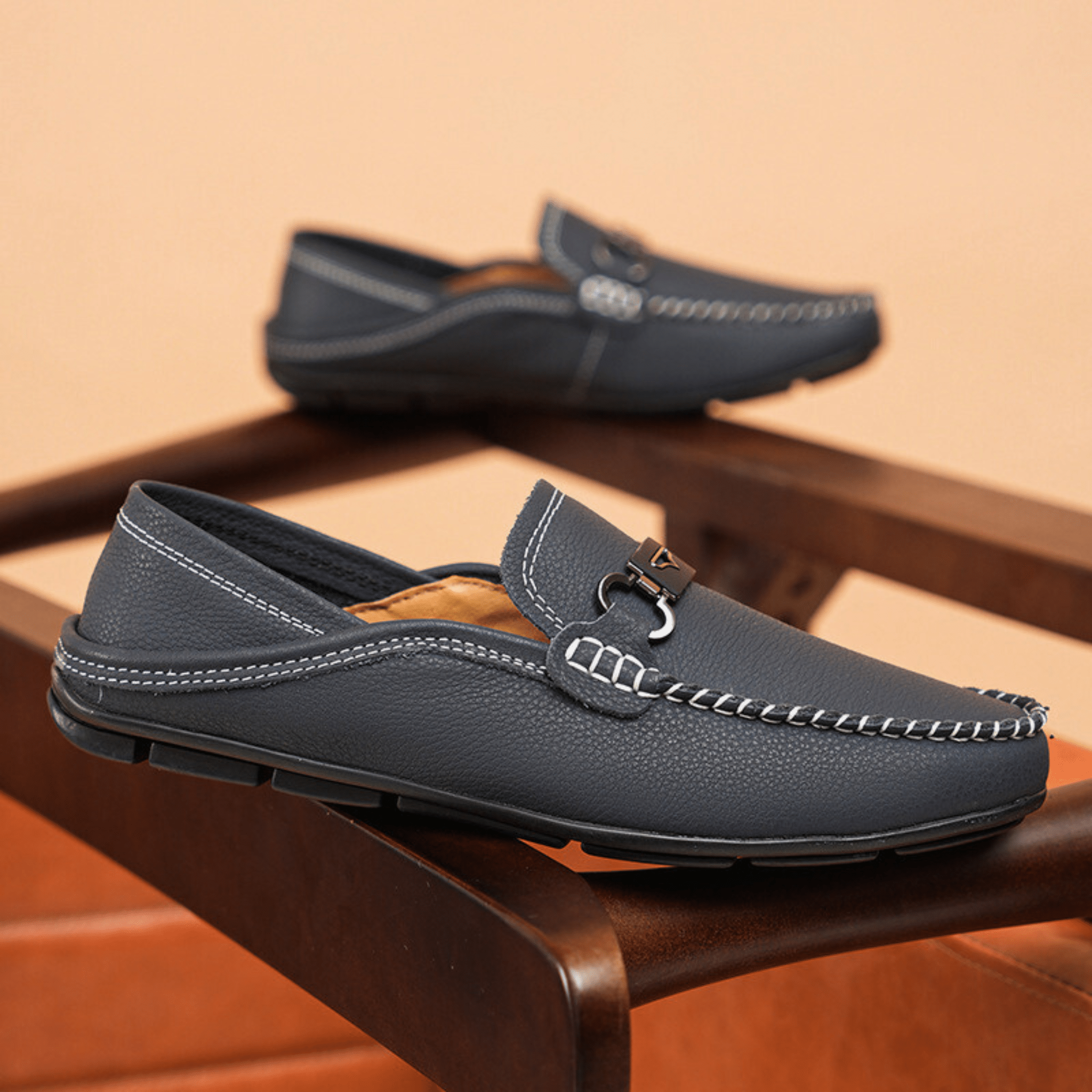 Buckle Genuine Leather Loafers