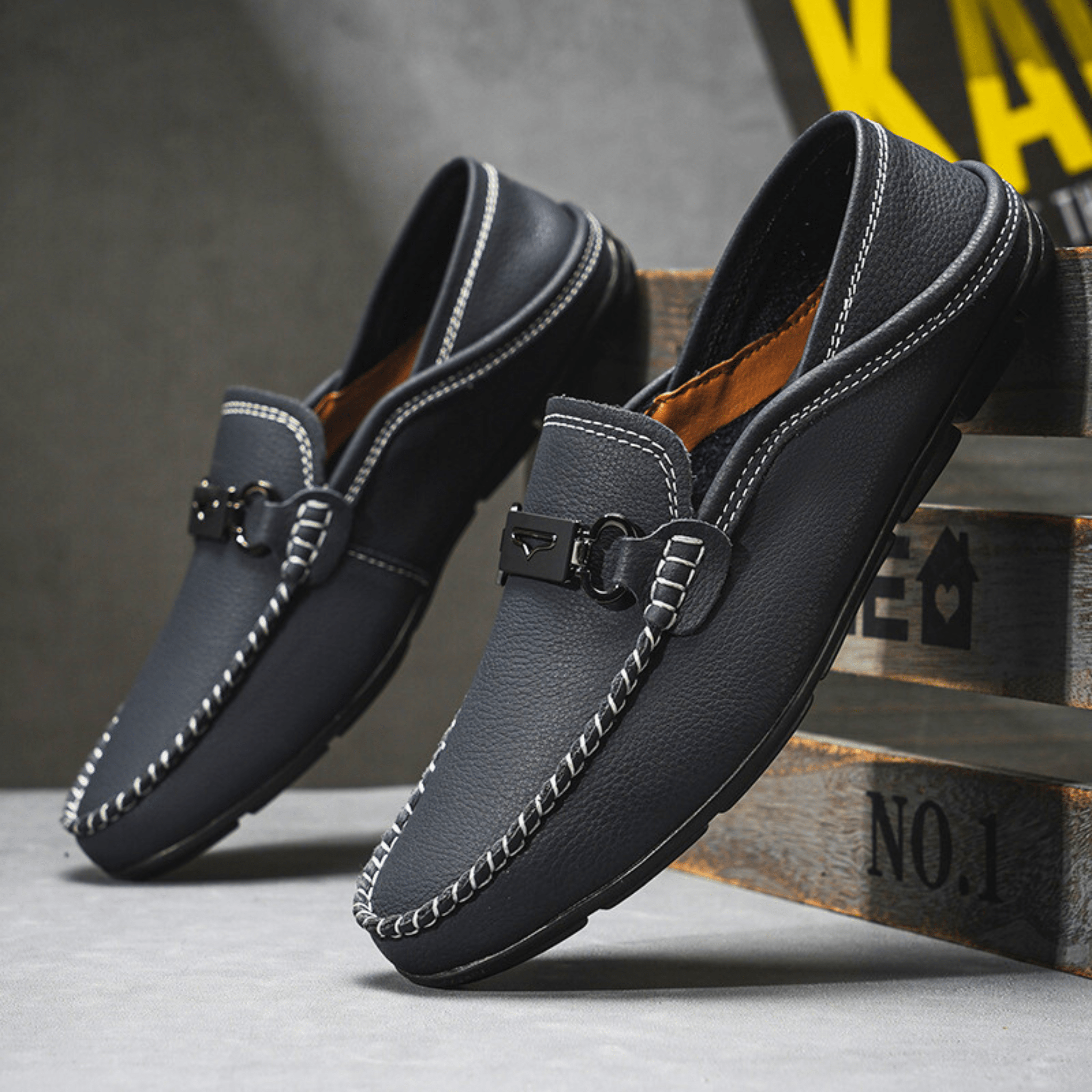 Buckle Genuine Leather Loafers