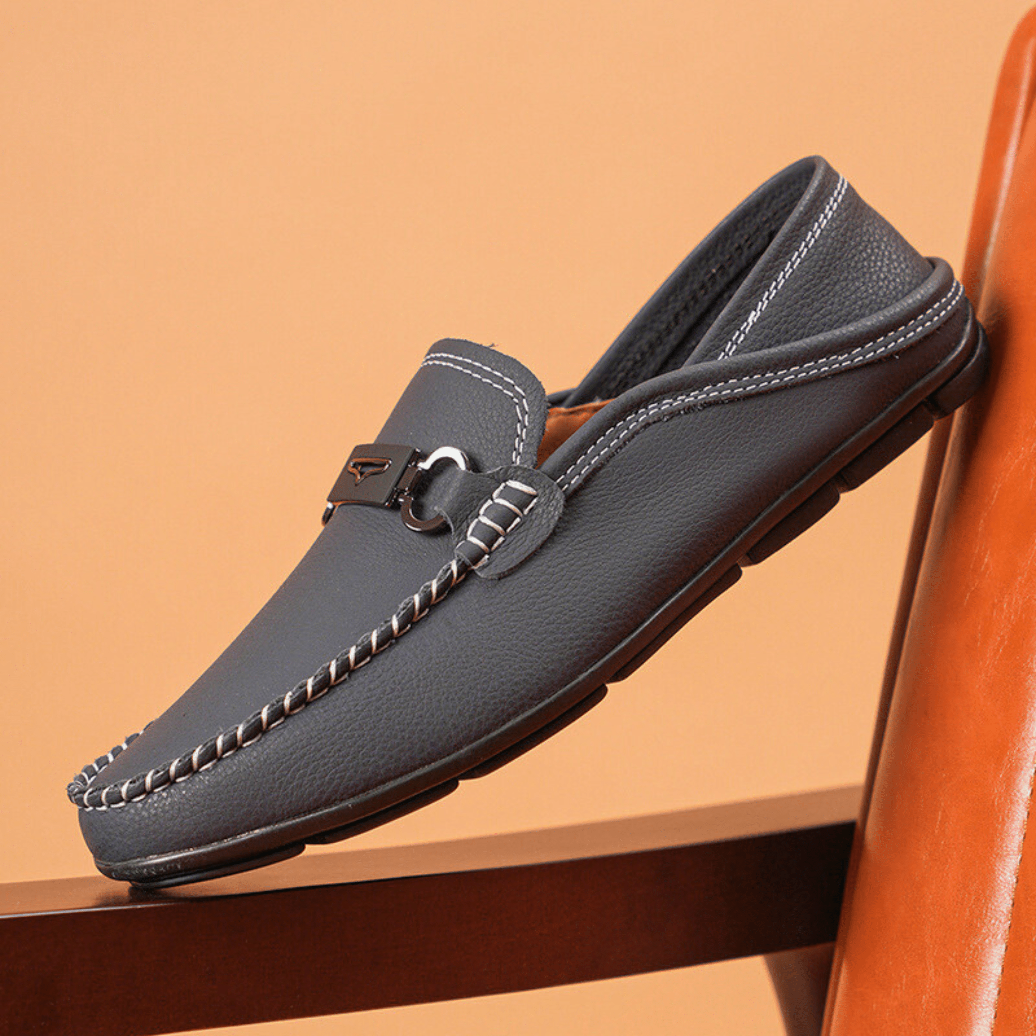 Buckle Genuine Leather Loafers