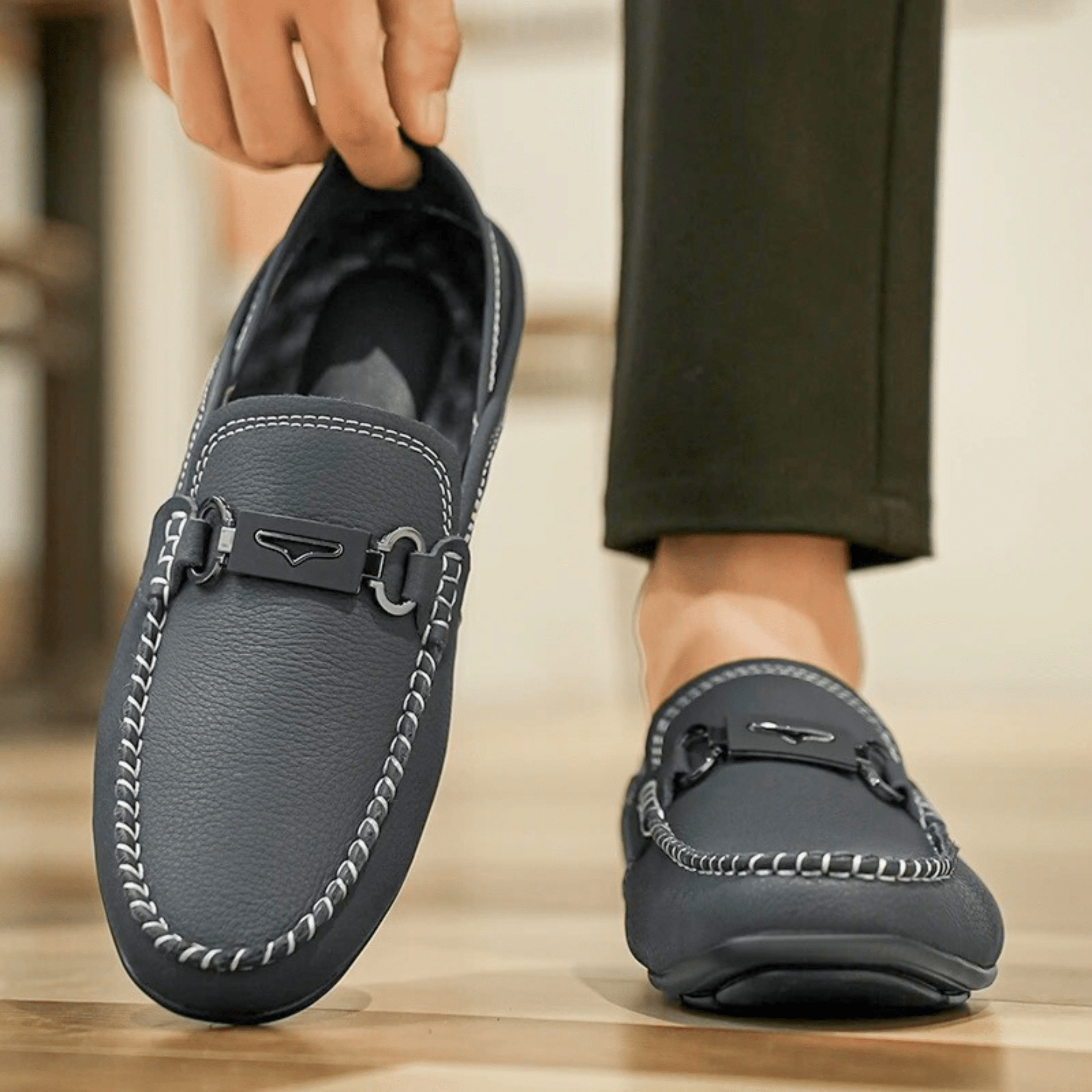 Buckle Genuine Leather Loafers