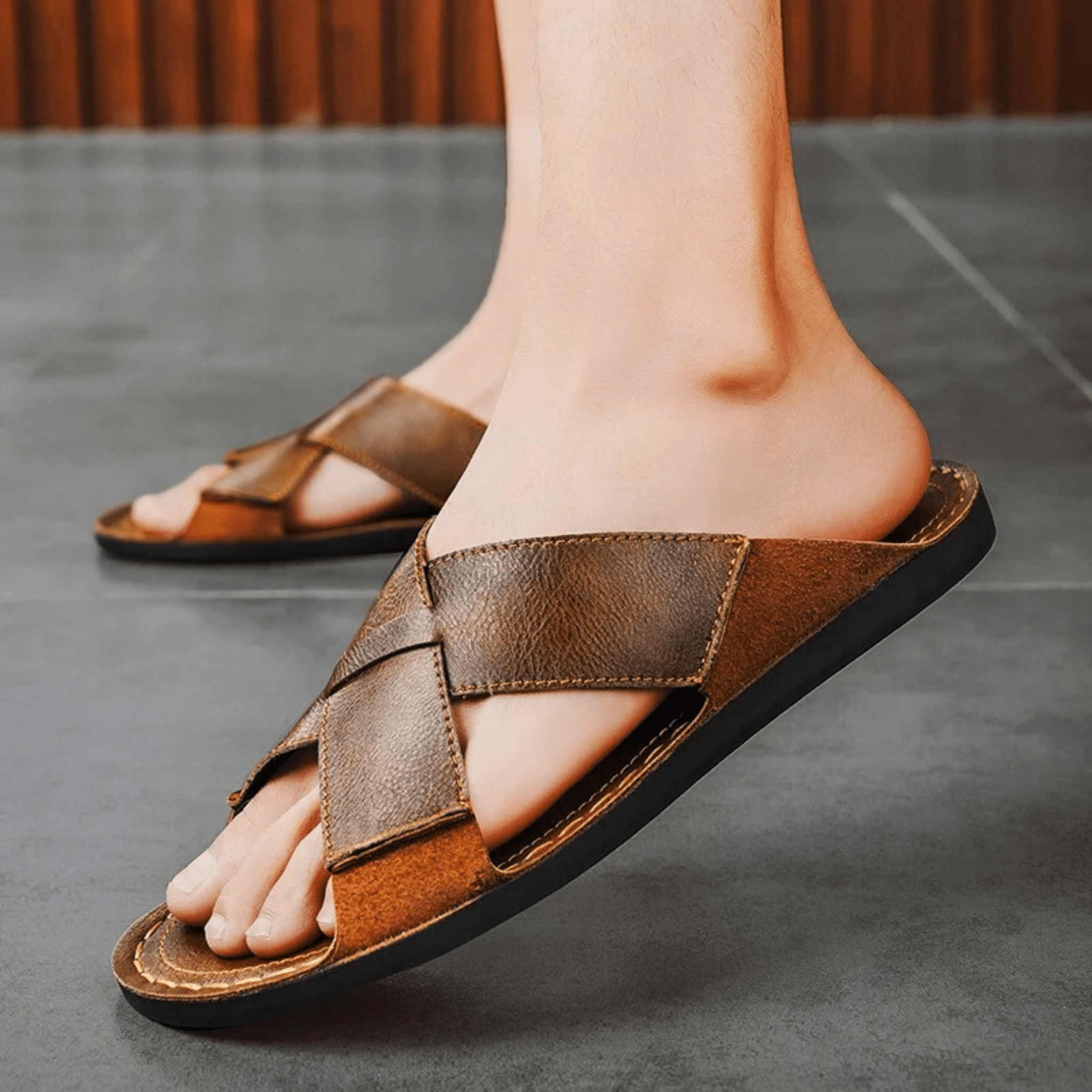 Casual Genuine Leather Slides