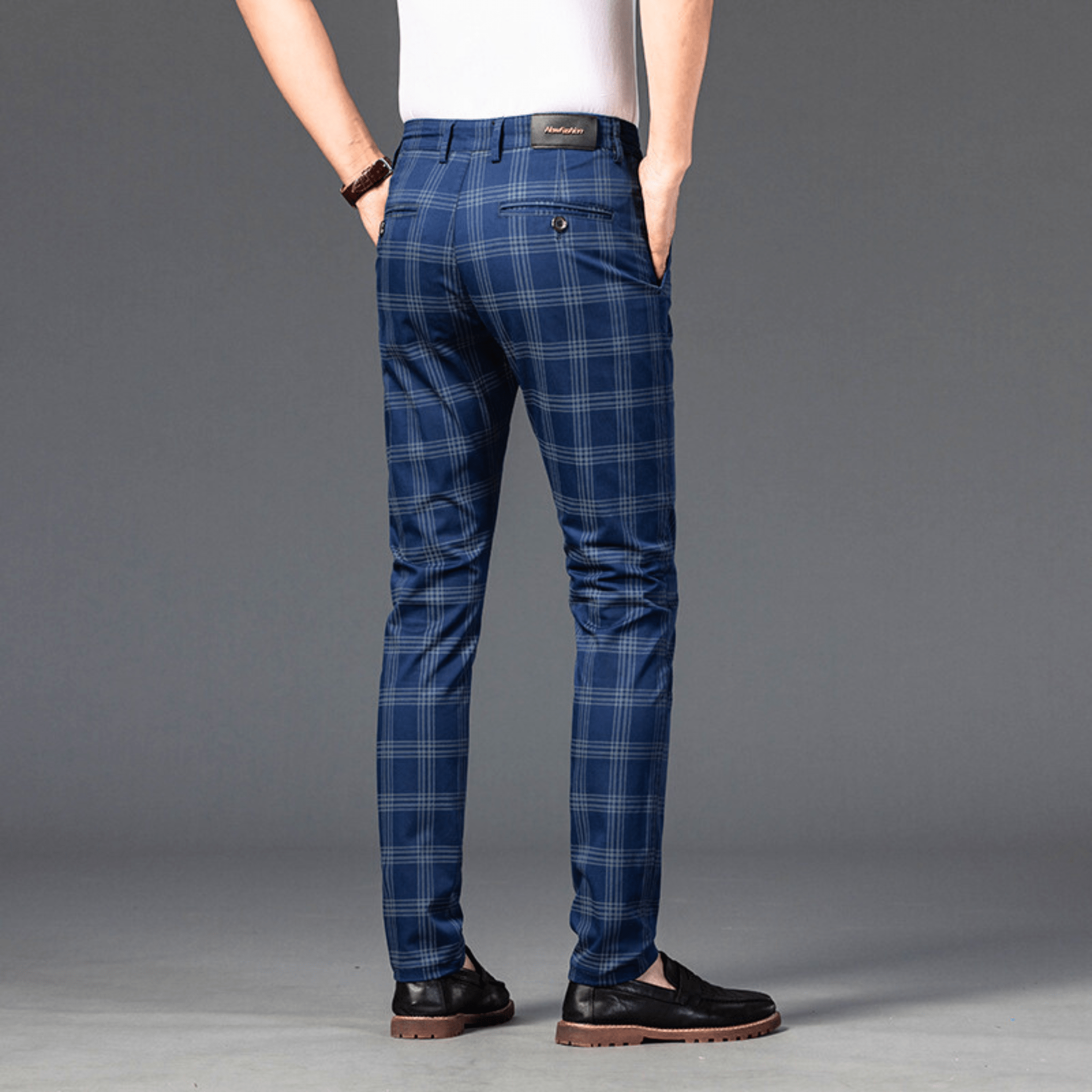 Checkered Slim Fit Business Pants