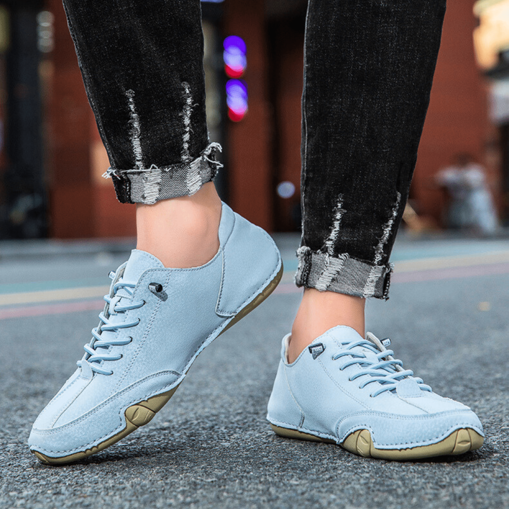 Comfortable Flat Leather Sneakers