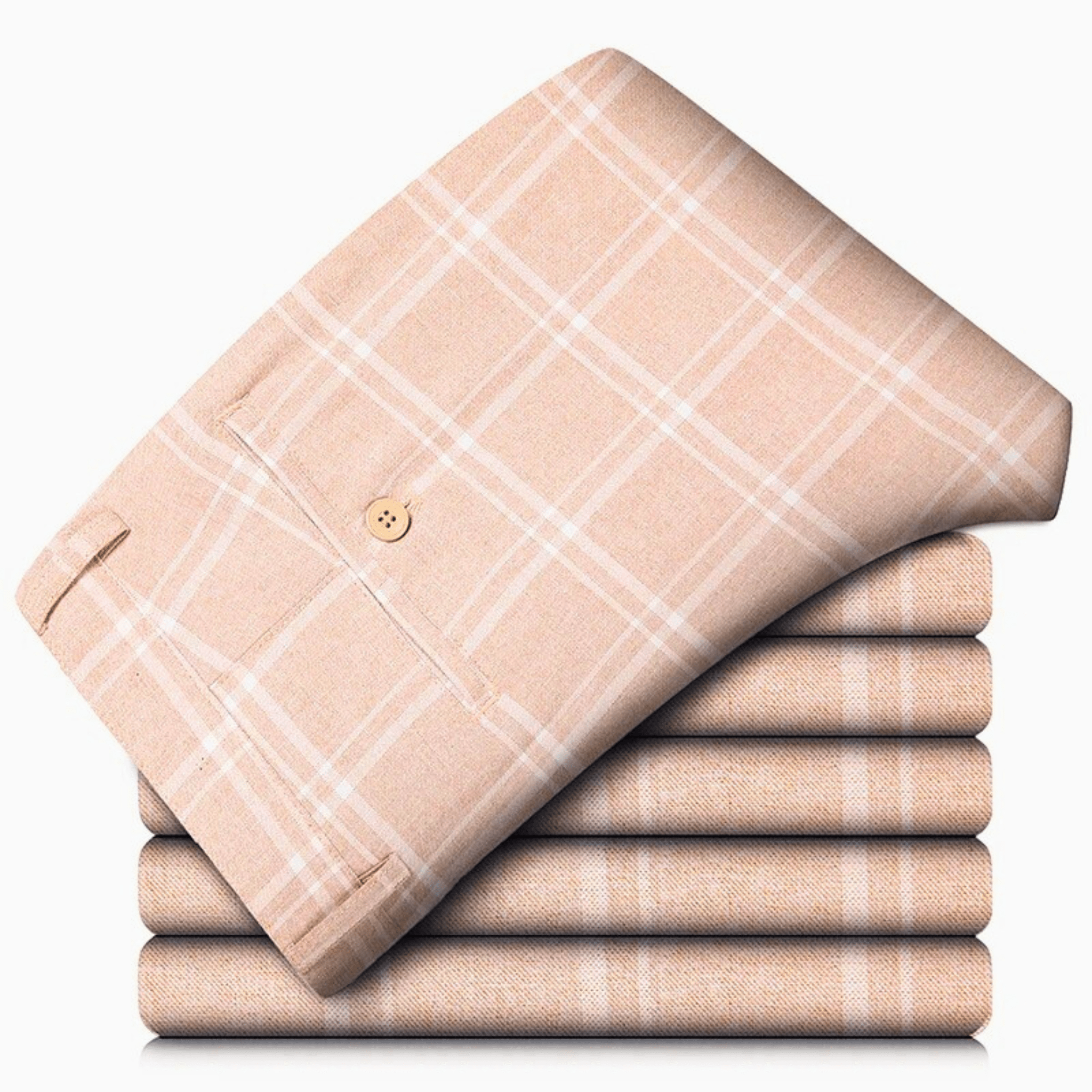 Executive Plaid Straight-Leg Pants