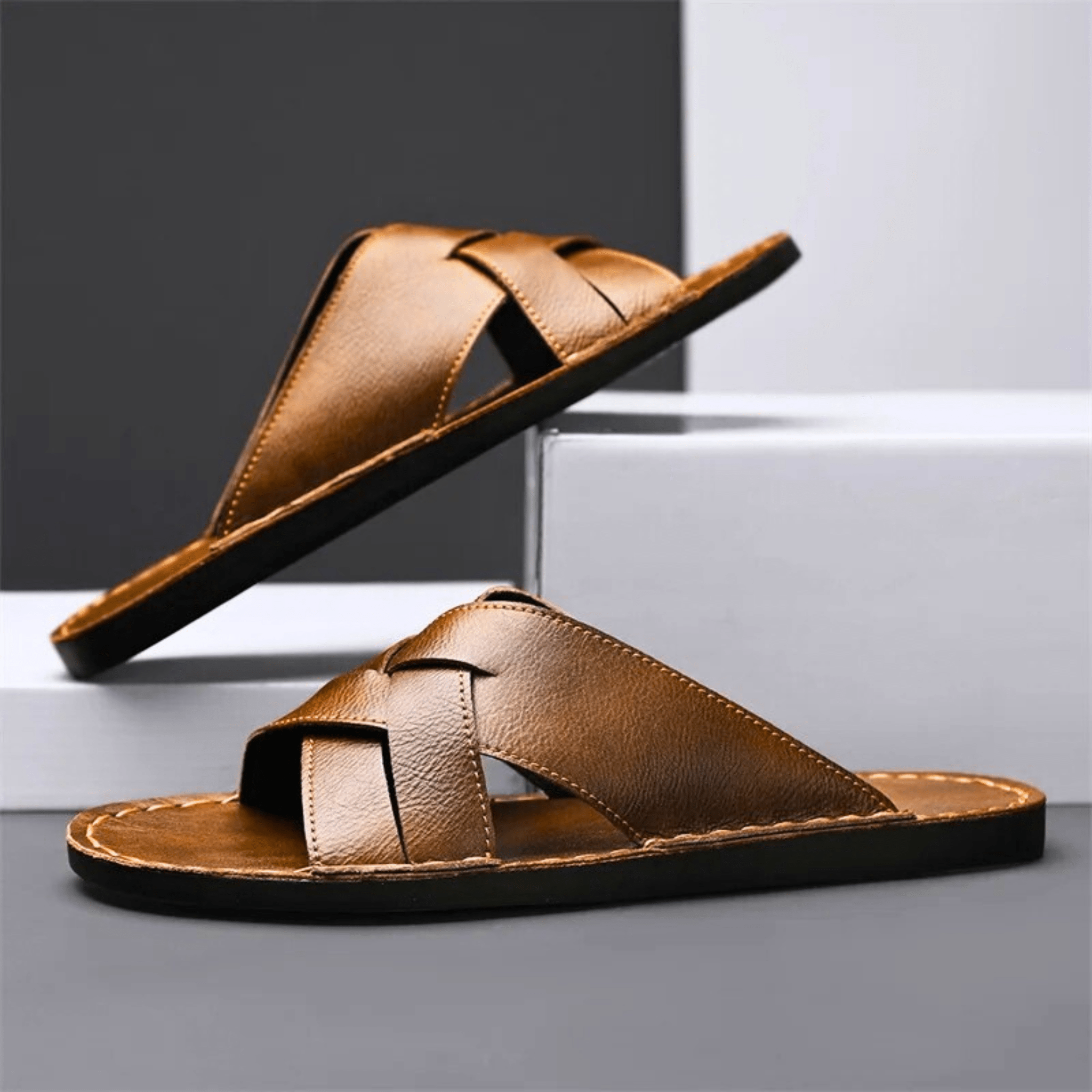 Genuine Leather Beach Slippers