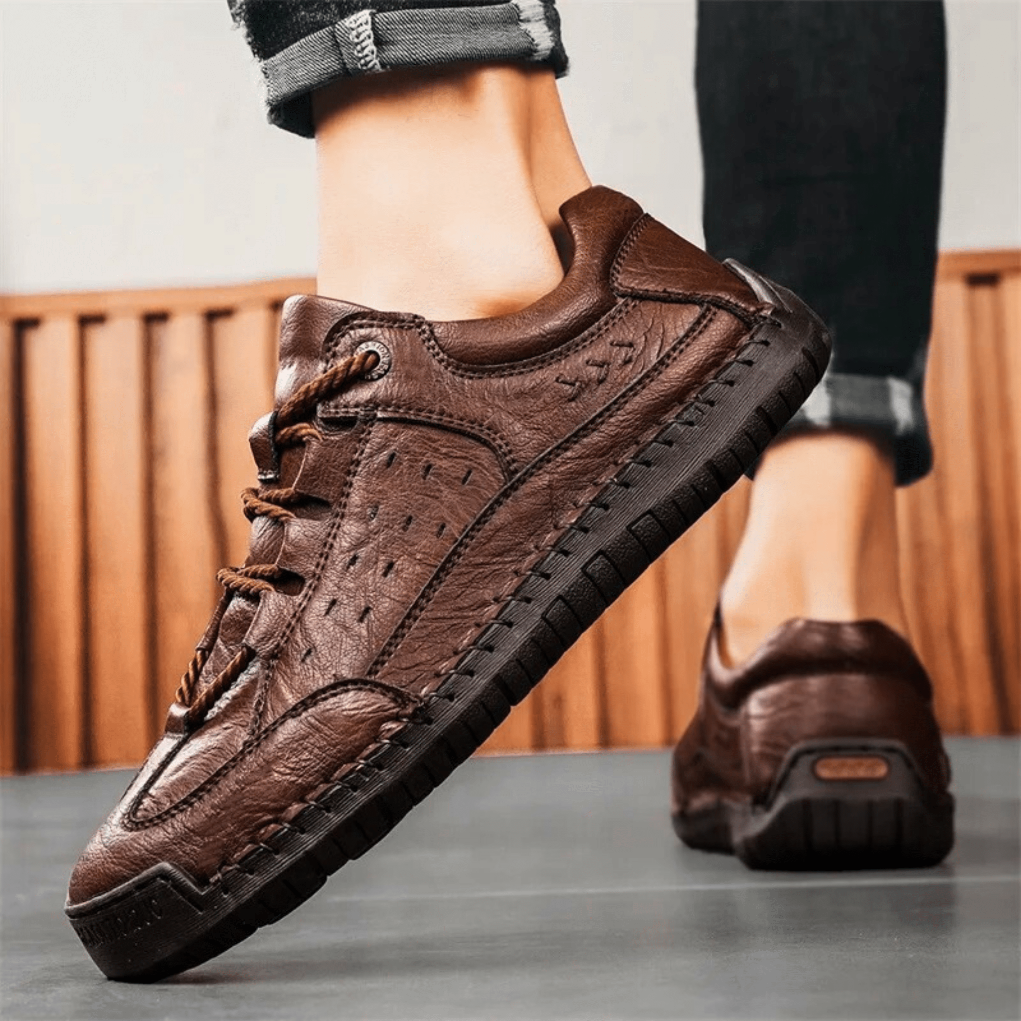 Hand-Stiched Leather Sneakers