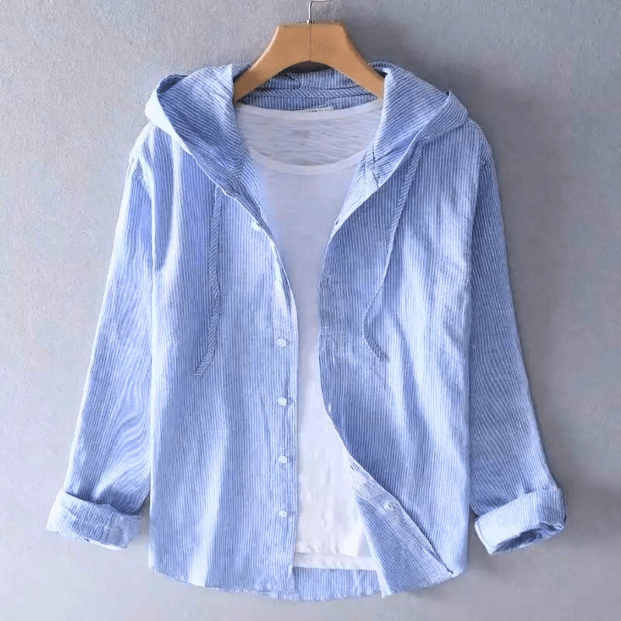 Horizon Linen Button Hoodie