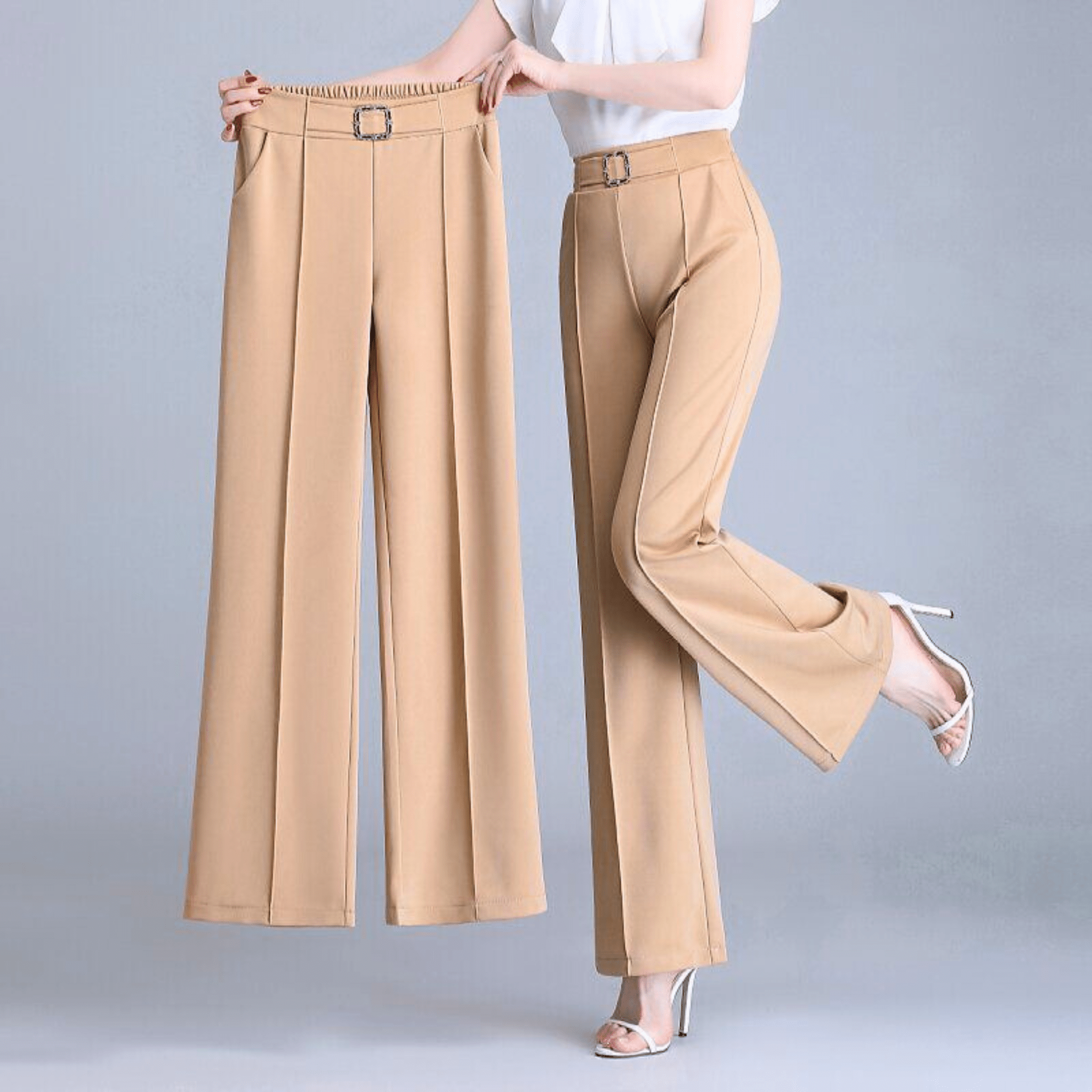 Ice Silk High-Waist Pants