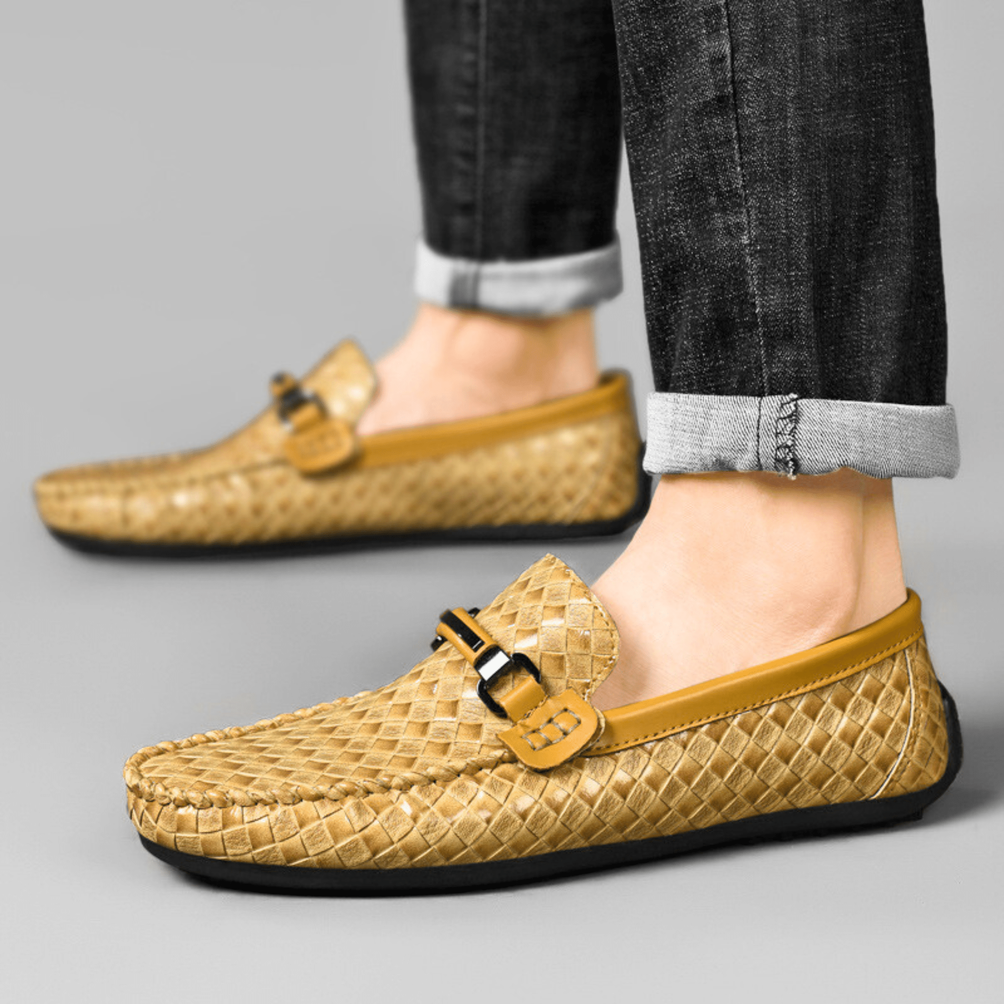 LuxeWeave Leather Loafers