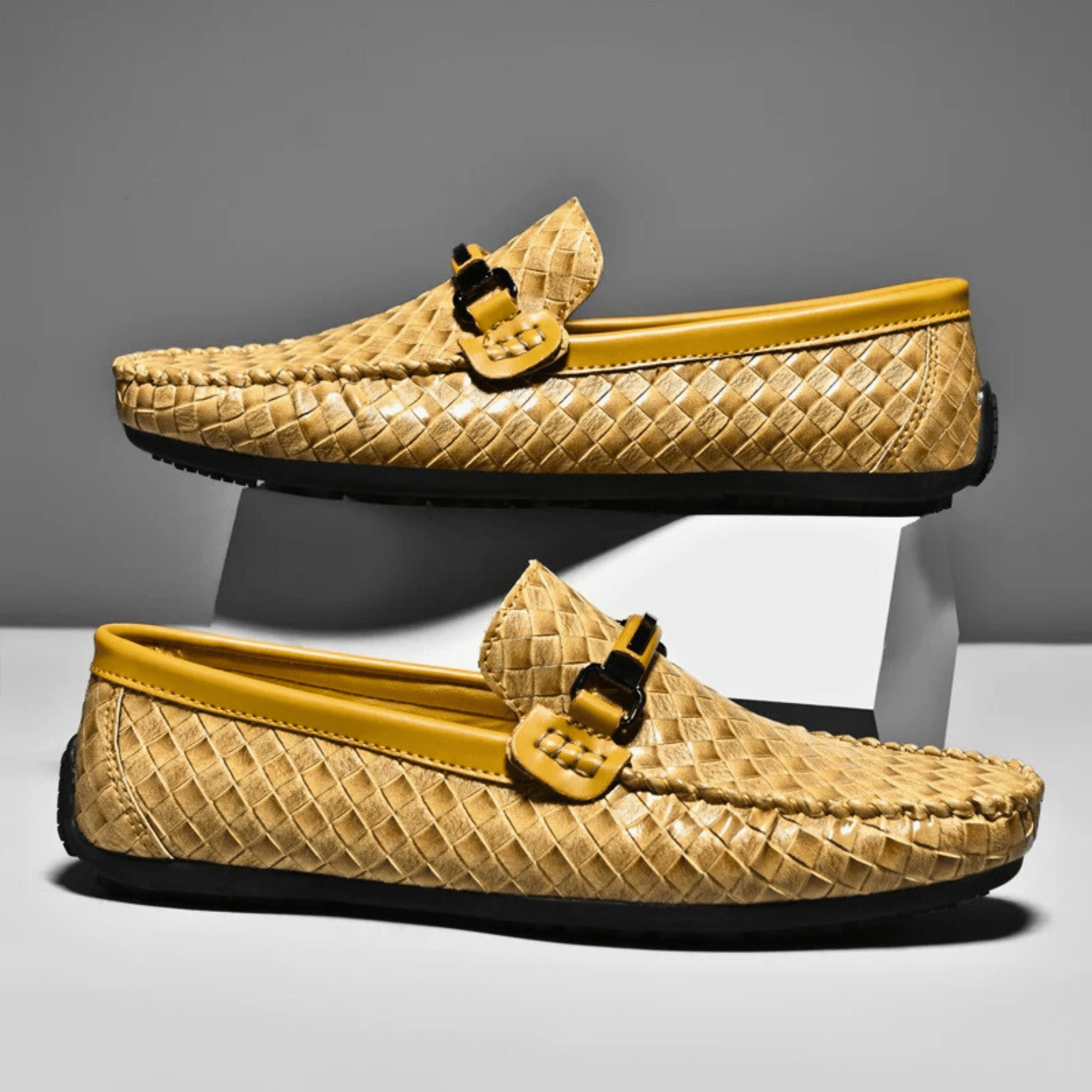 LuxeWeave Leather Loafers