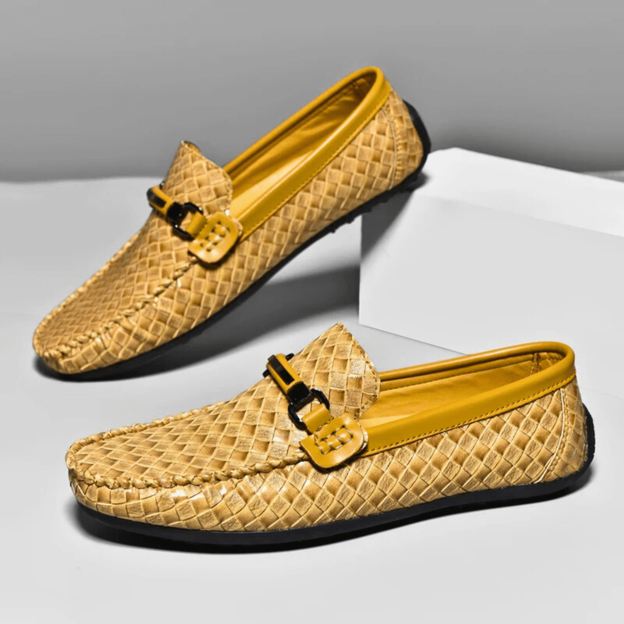LuxeWeave Leather Loafers