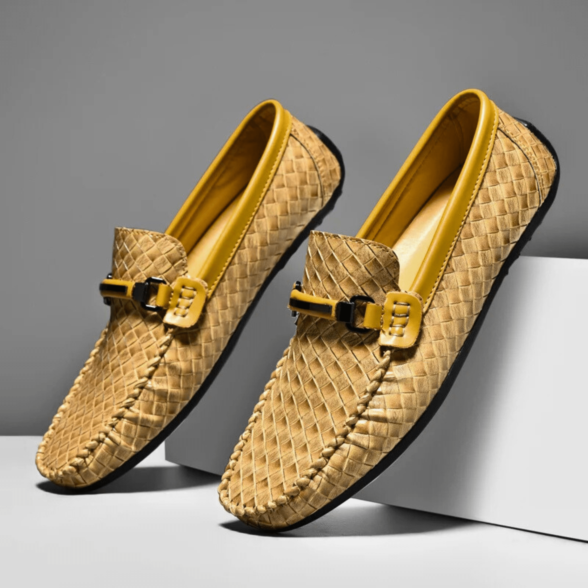 LuxeWeave Leather Loafers