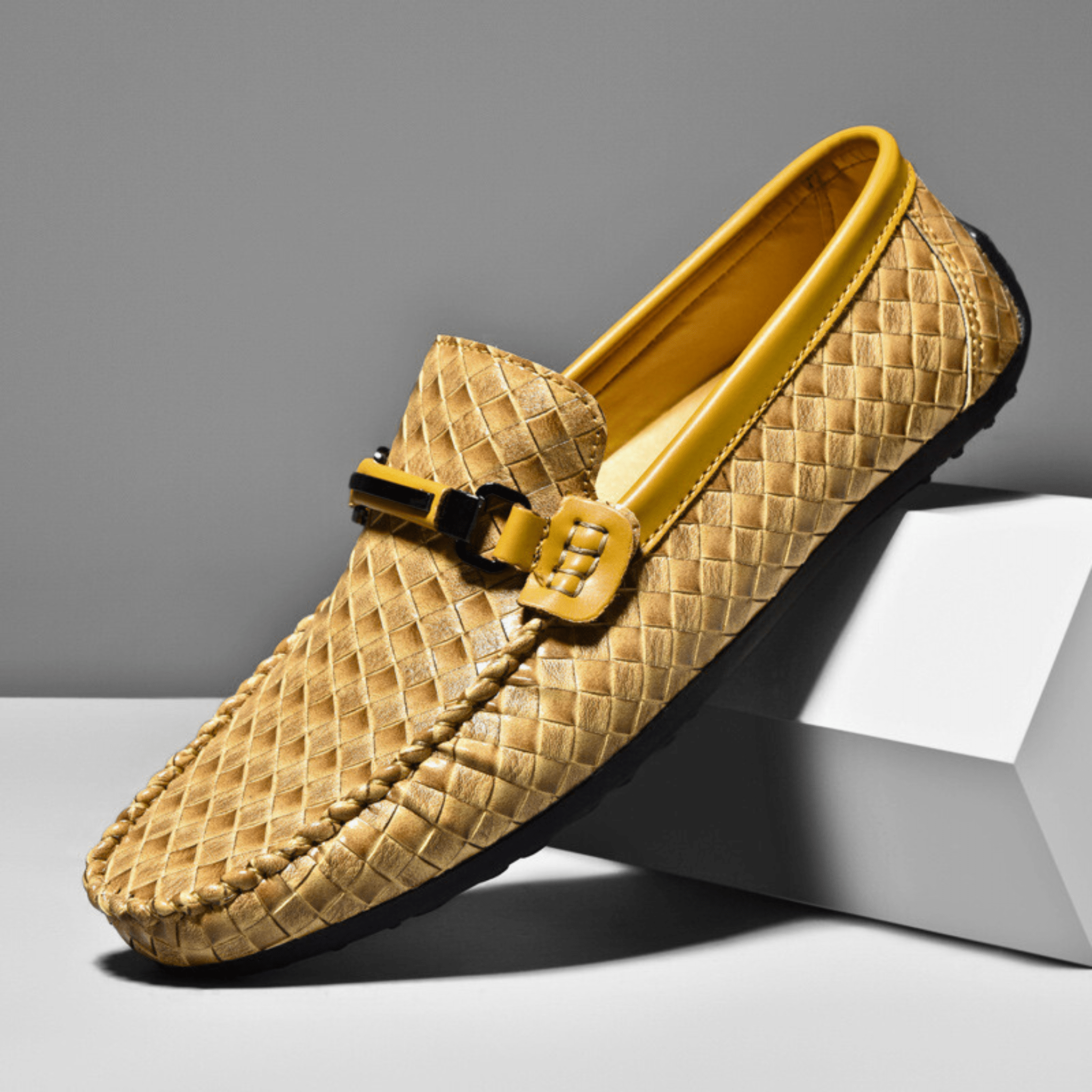 LuxeWeave Leather Loafers