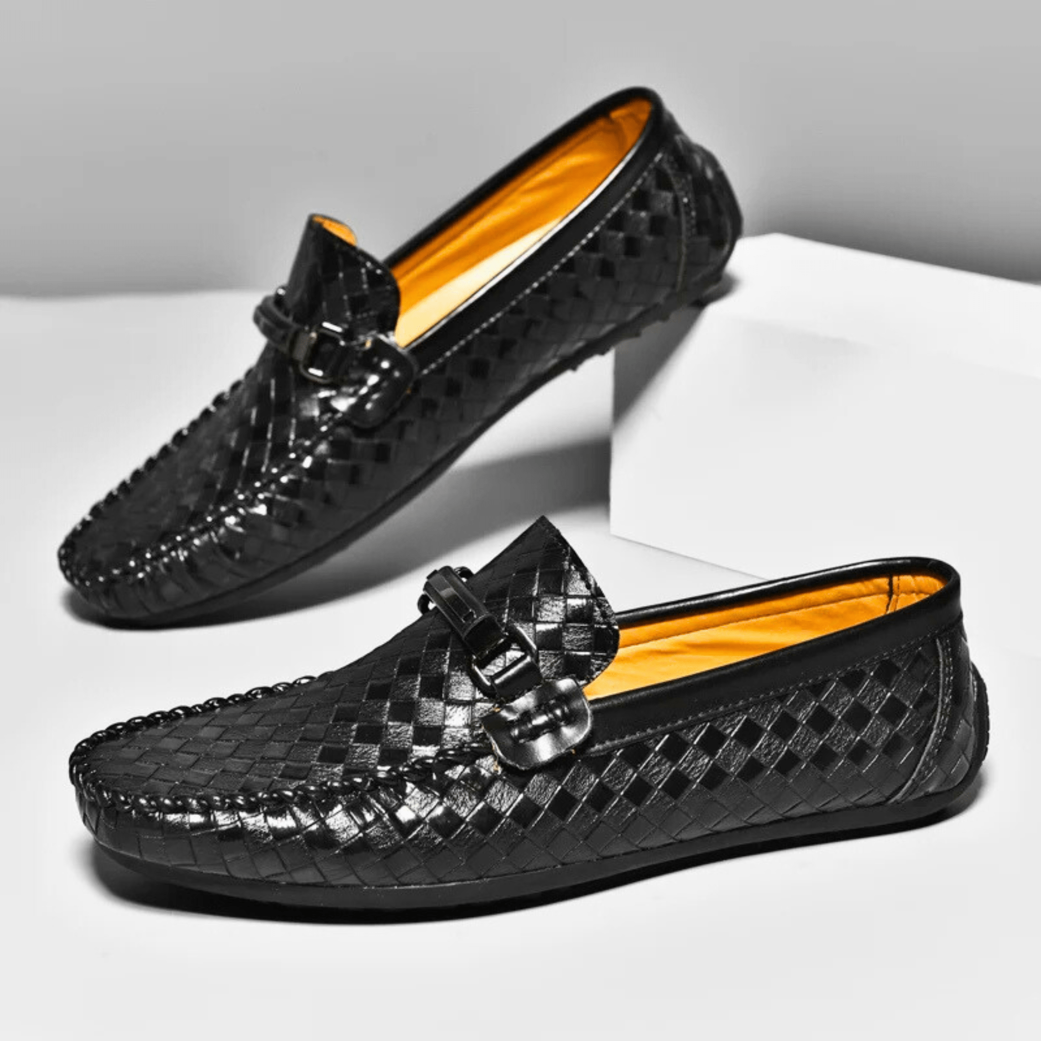LuxeWeave Leather Loafers