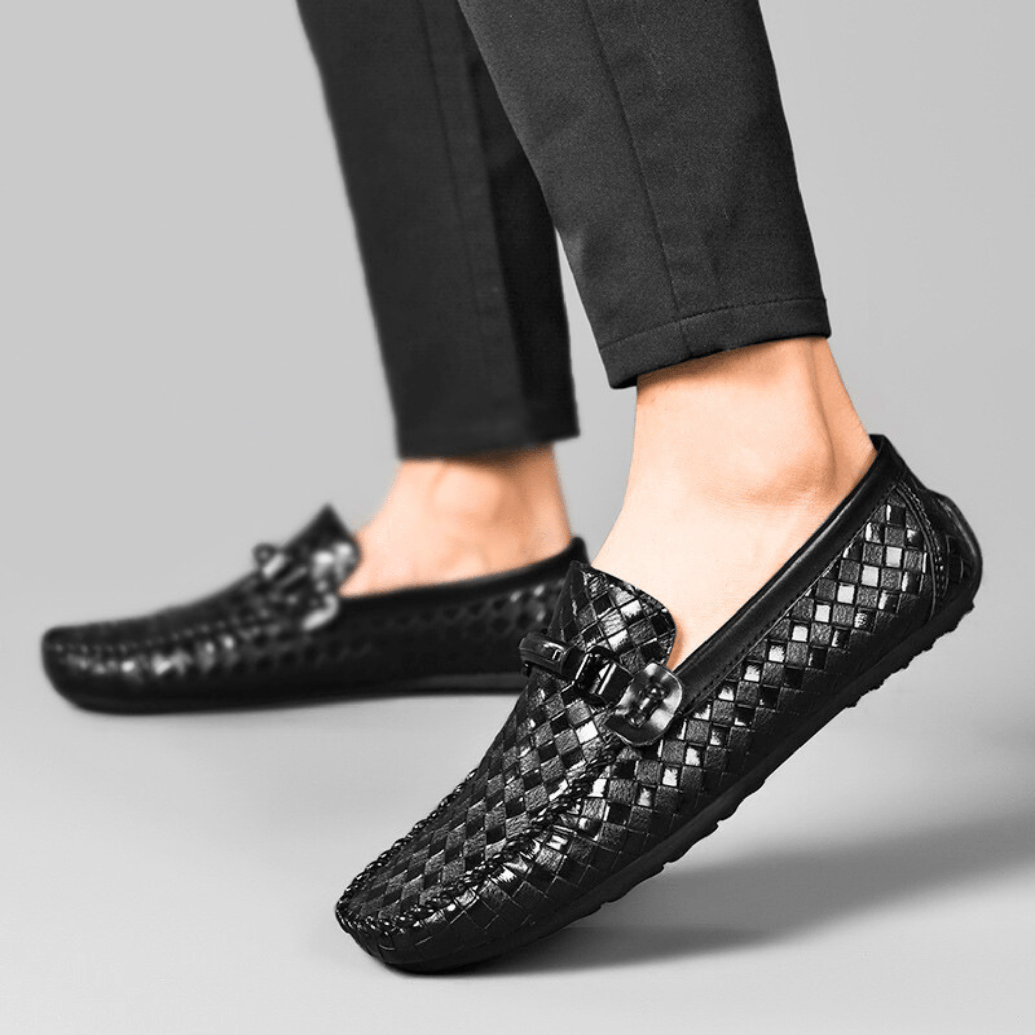 LuxeWeave Leather Loafers