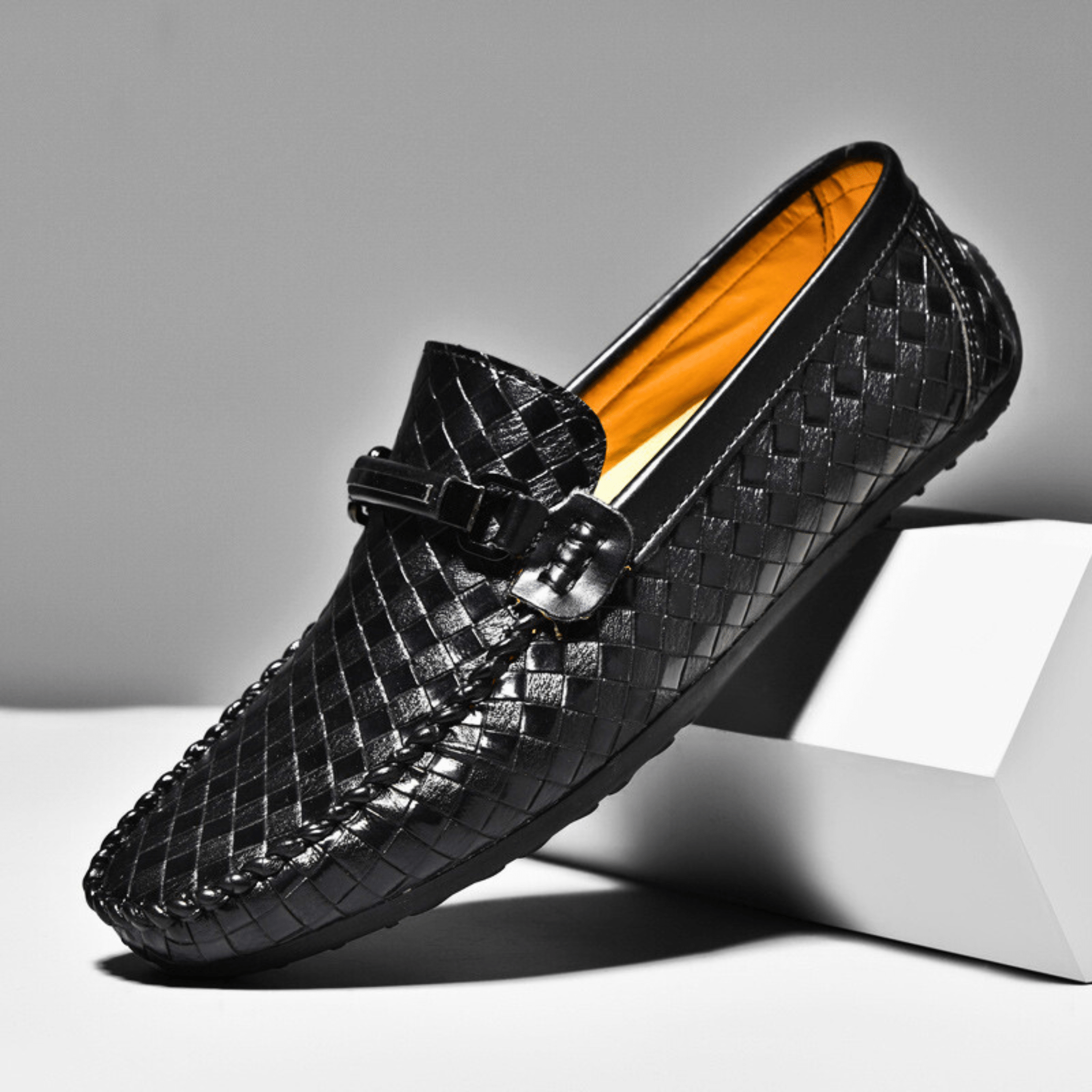 LuxeWeave Leather Loafers