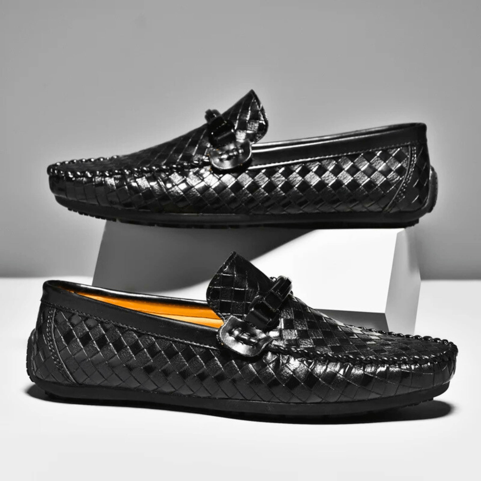 LuxeWeave Leather Loafers