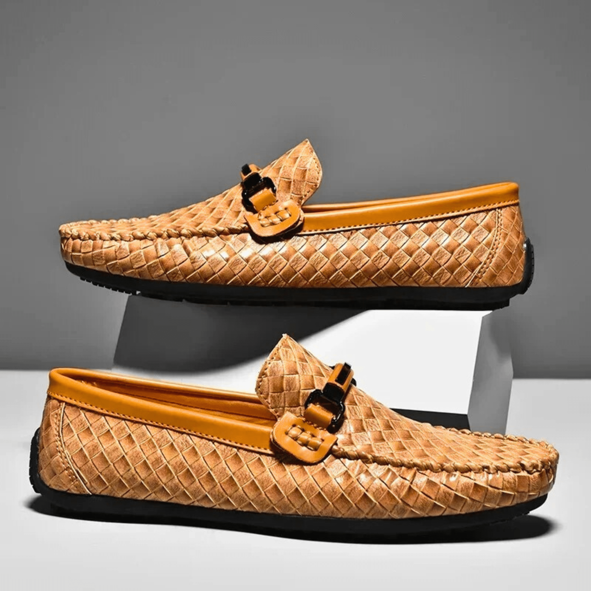 LuxeWeave Leather Loafers
