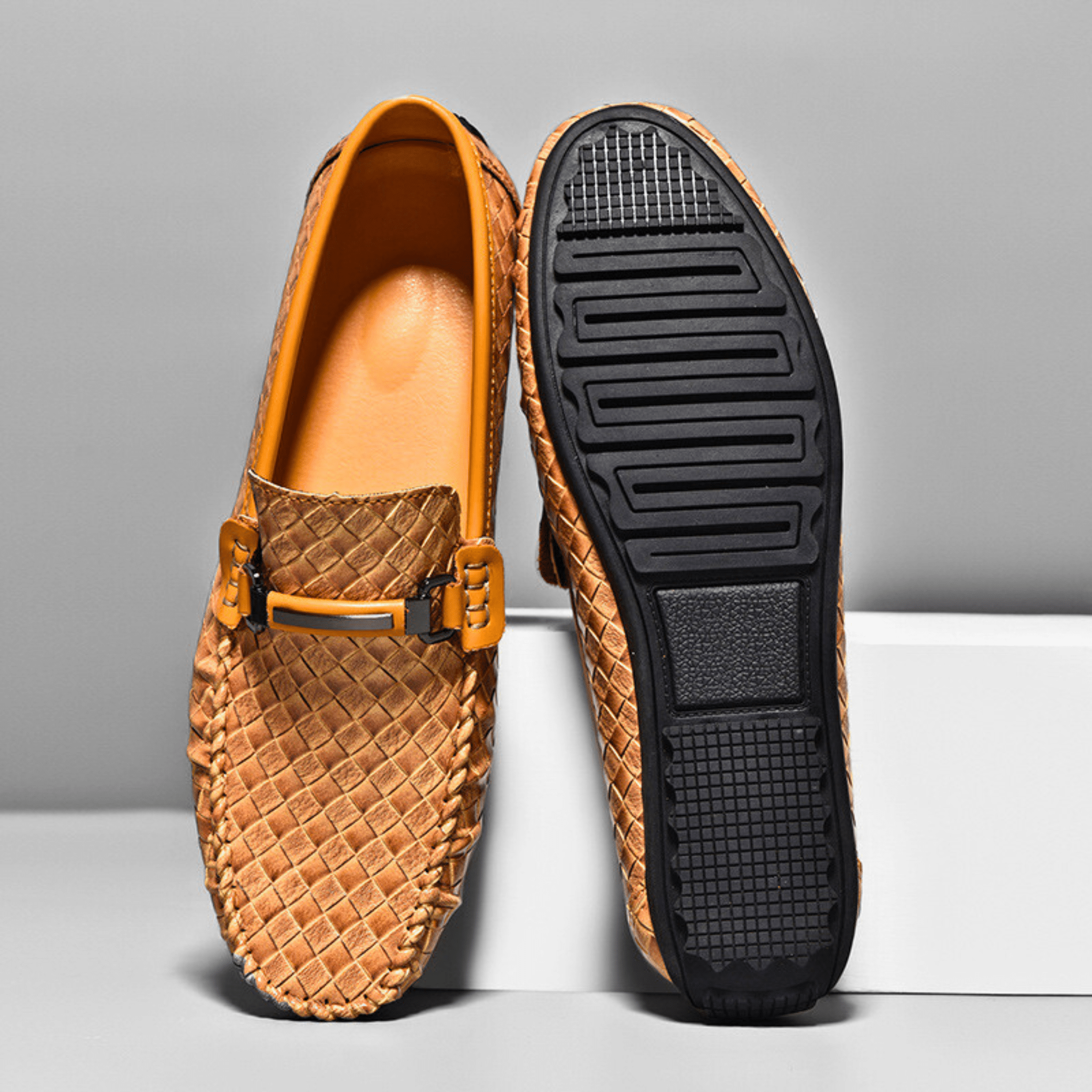 LuxeWeave Leather Loafers