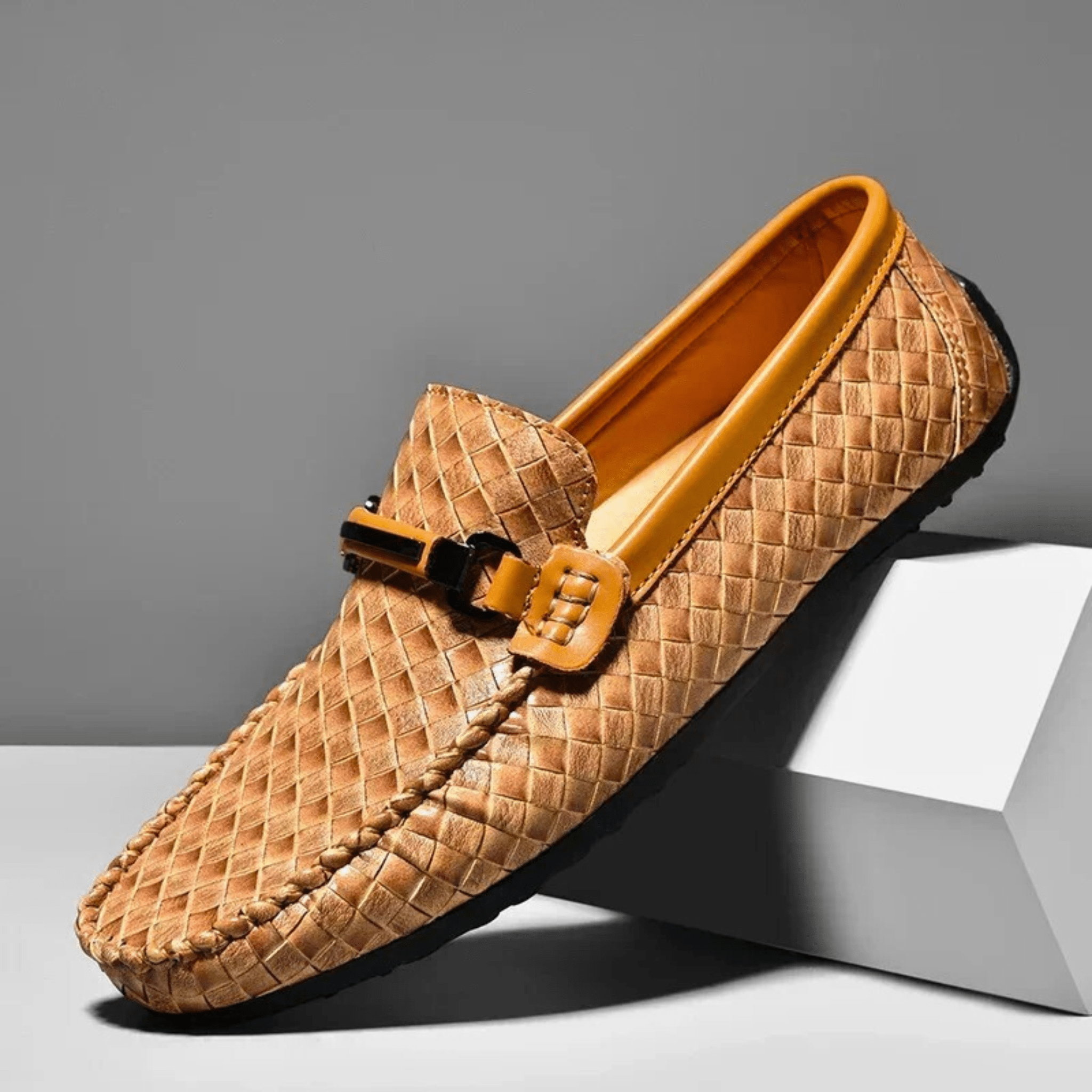 LuxeWeave Leather Loafers