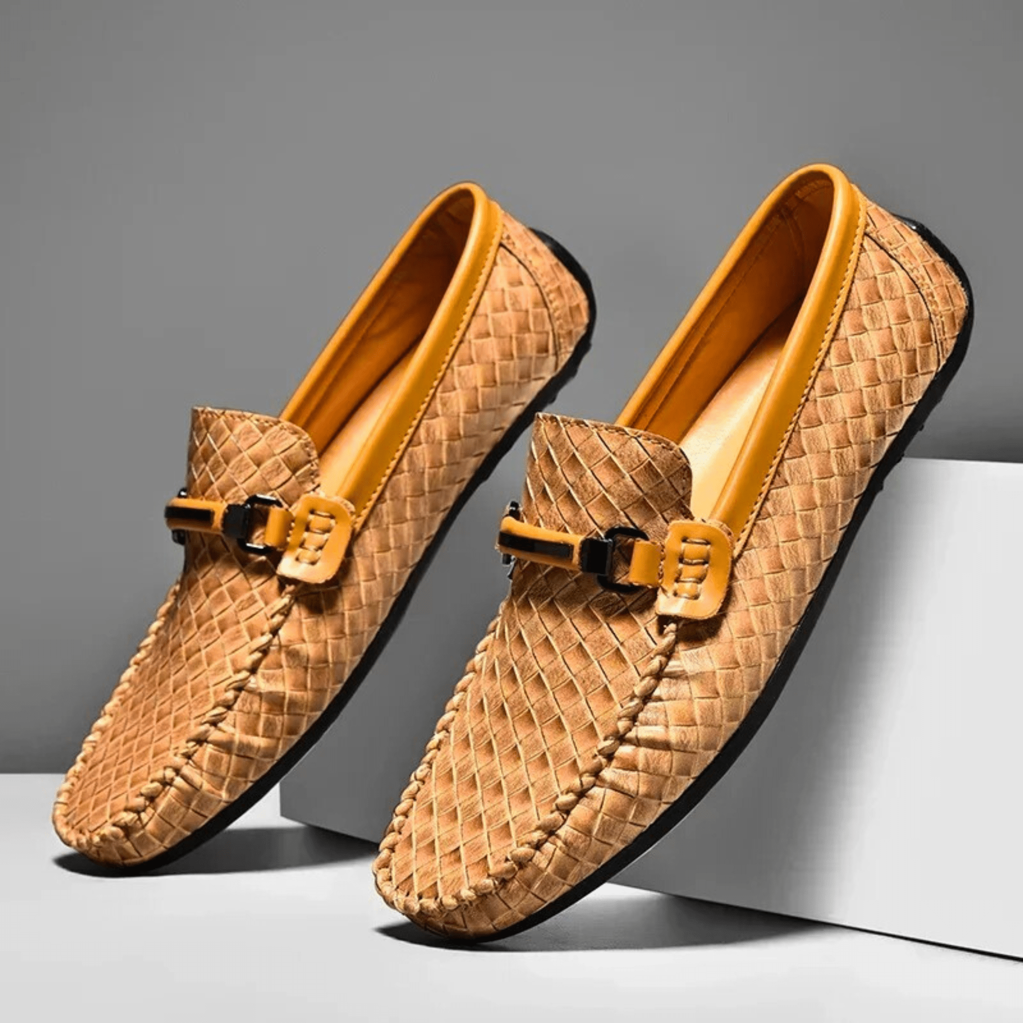 LuxeWeave Leather Loafers