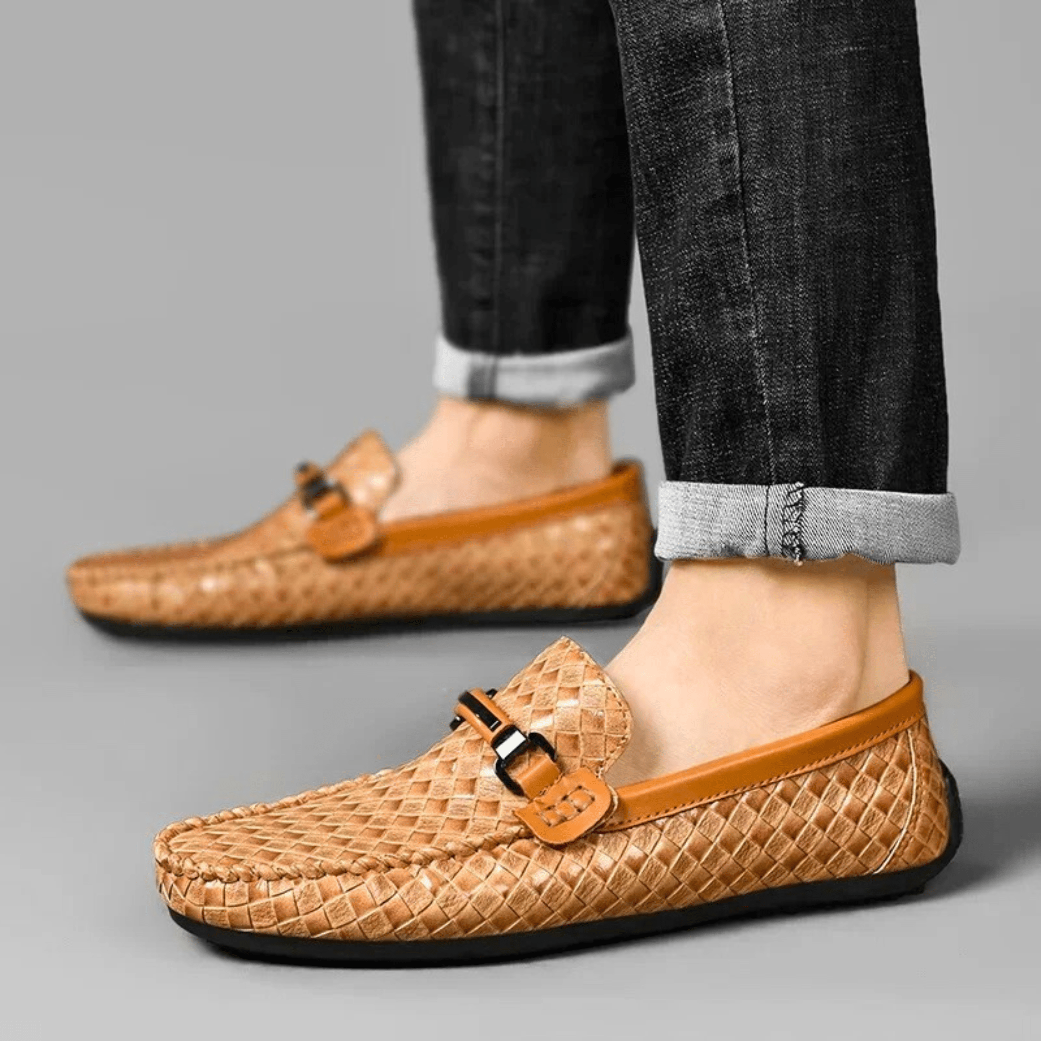 LuxeWeave Leather Loafers