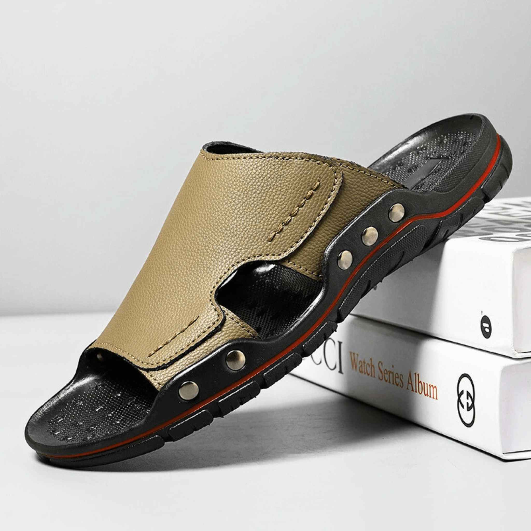 Non-Slip Leather Slippers