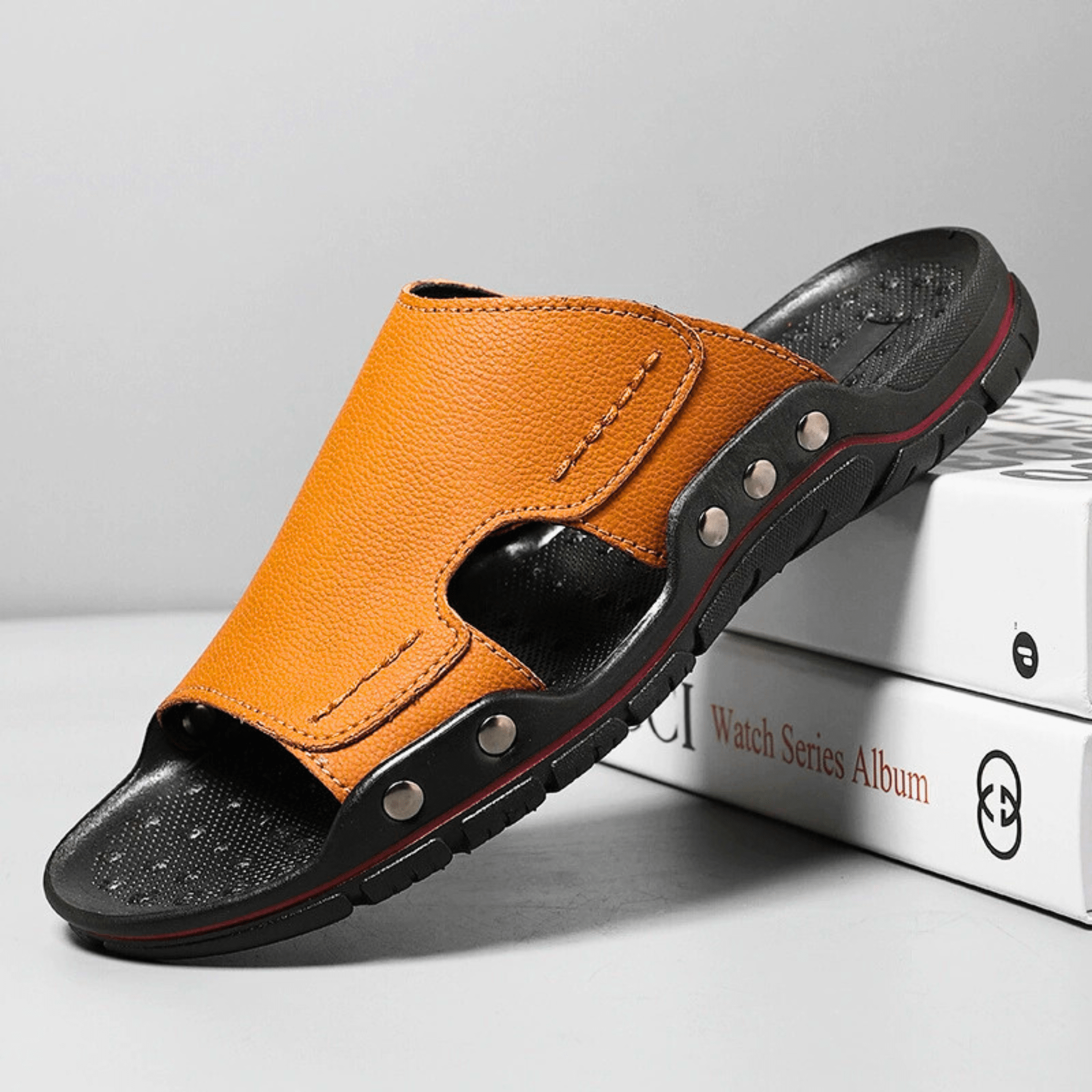 Non-Slip Leather Slippers