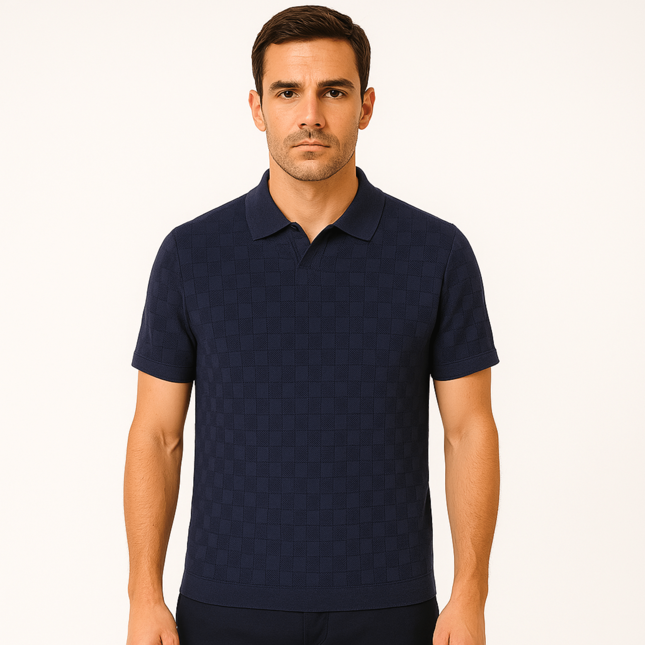Plaid Ice Silk Polo Shirt